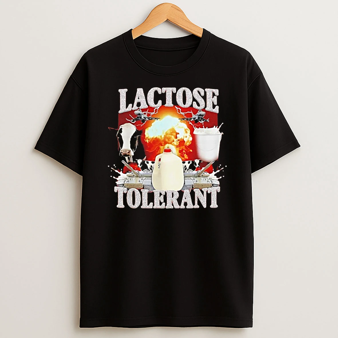 Lactose Tolerant Cow Milk Tank 90s Bootleg Graphic Shirts