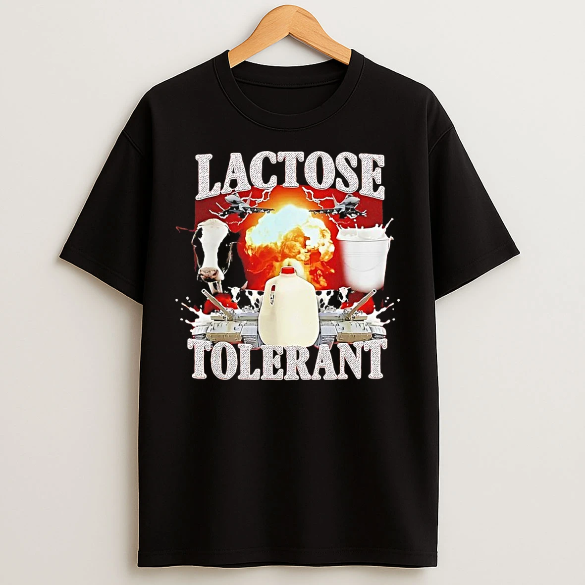 Lactose Tolerant Cow Milk Tank 90s Bootleg Graphic T Shirts
