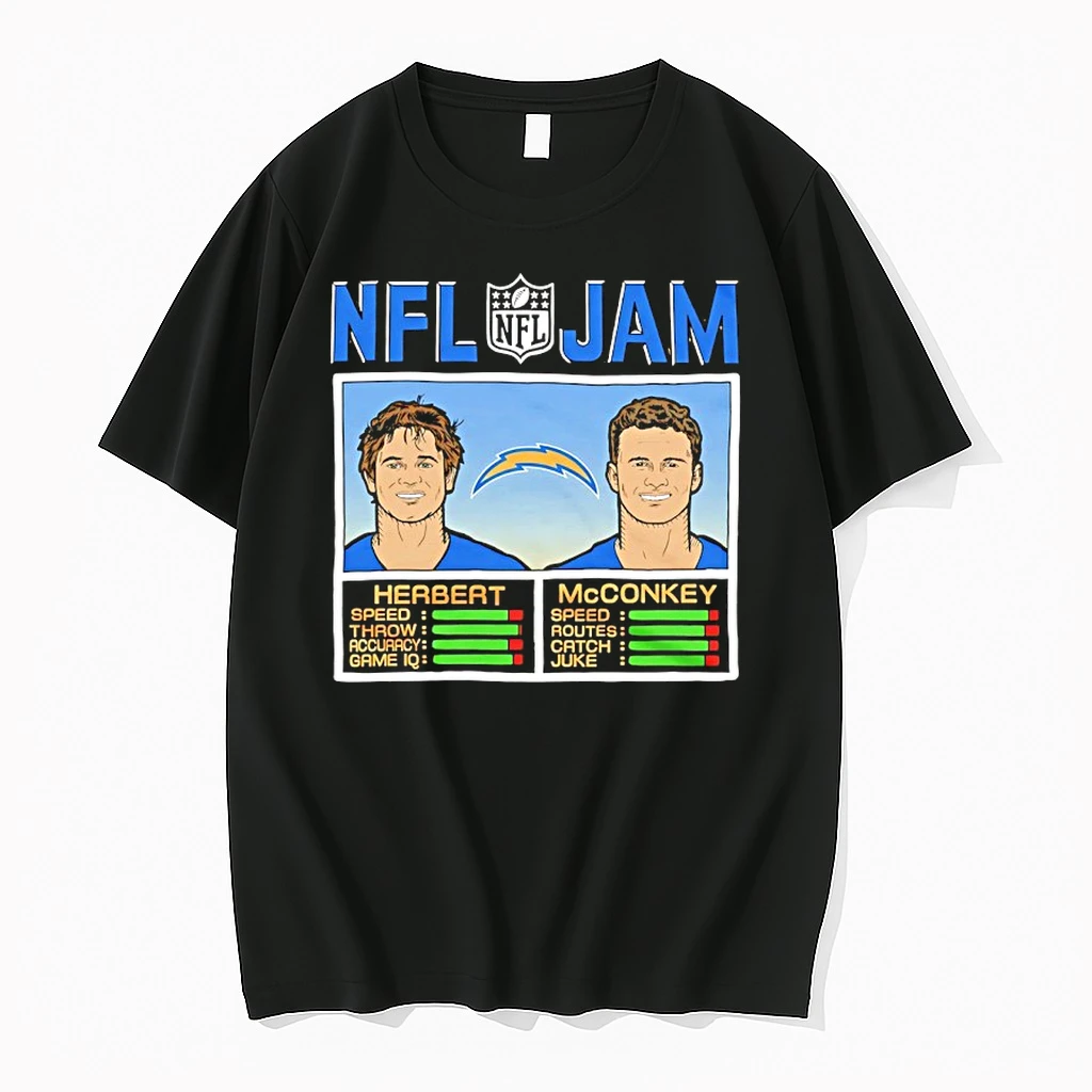 Ladd Mcconkey And Justin Herbert Nfl Jam Los Angeles Chargers Shirts