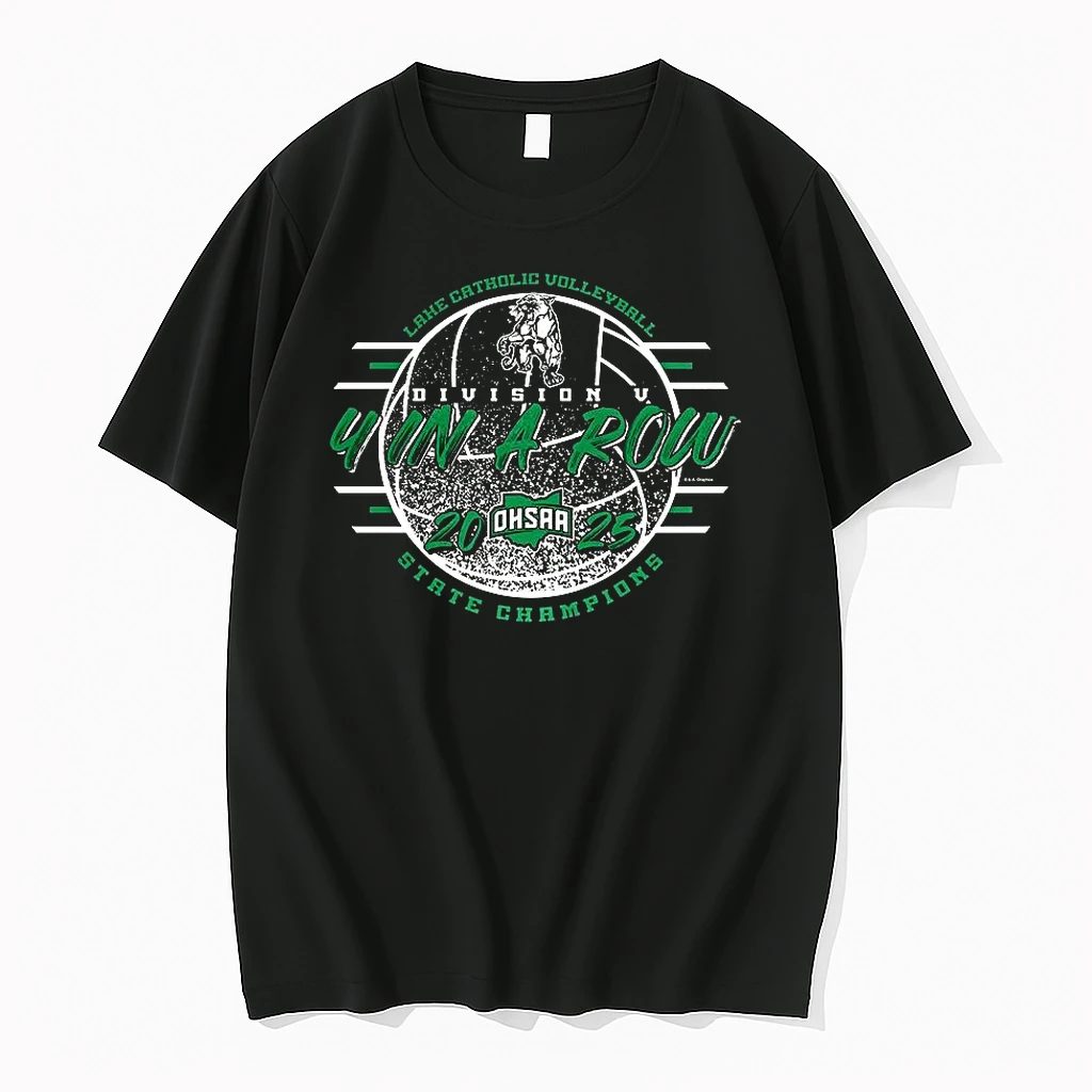 Lake Catholic Cougars 2025 Ohsaa Volleyball Division 5 4 In A Row State Champions Shirts