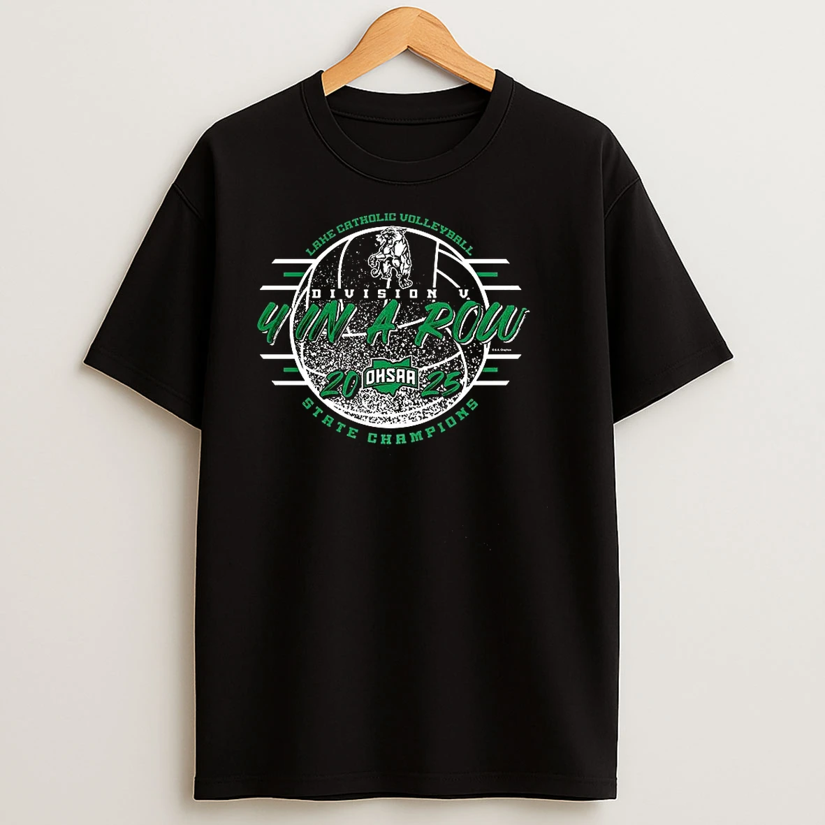Lake Catholic Cougars 2025 Ohsaa Volleyball Division 5 4 In A Row State Champions T Shirts