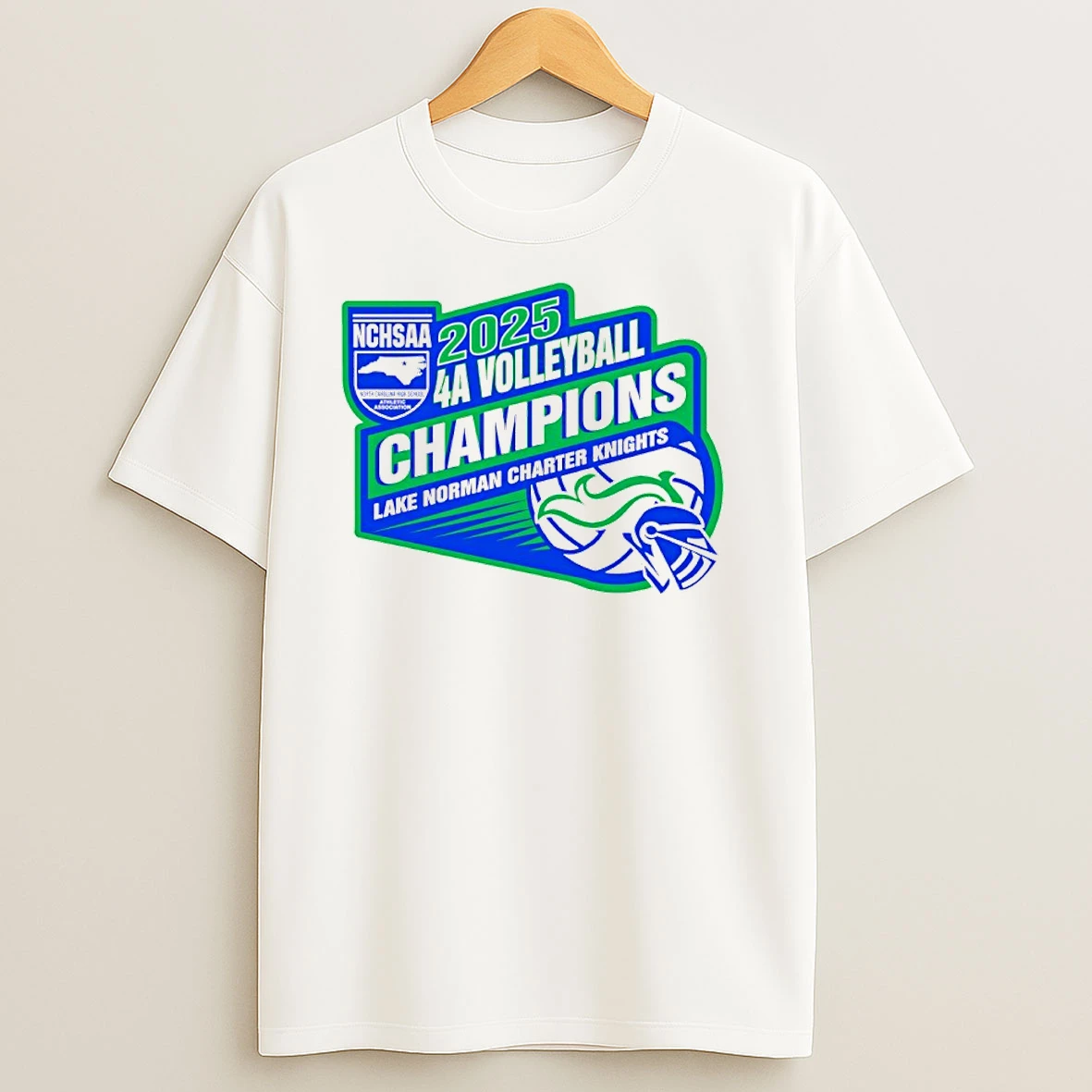 Lake Norman Charter Knights 2025 Nchsaa 4a Volleyball Champions T Shirts