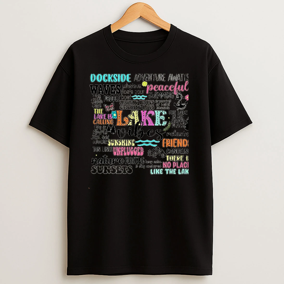 Lake Vibes Dockside Adventure Awaits Peaceful Swimming Christmas T Shirts