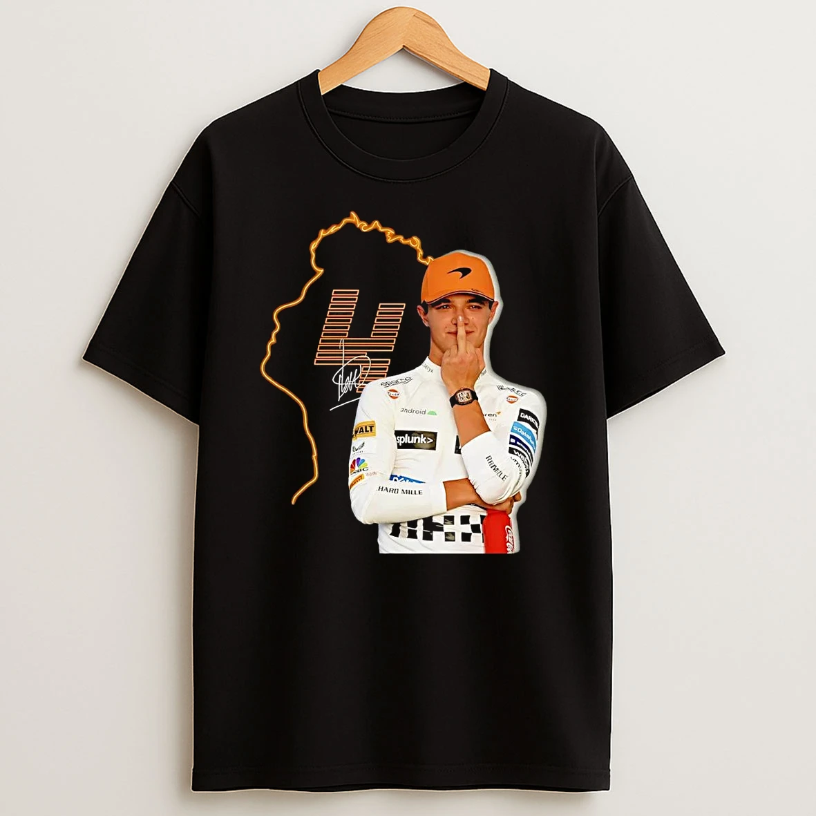 Lando Norris Middle Finger Signature Shirts