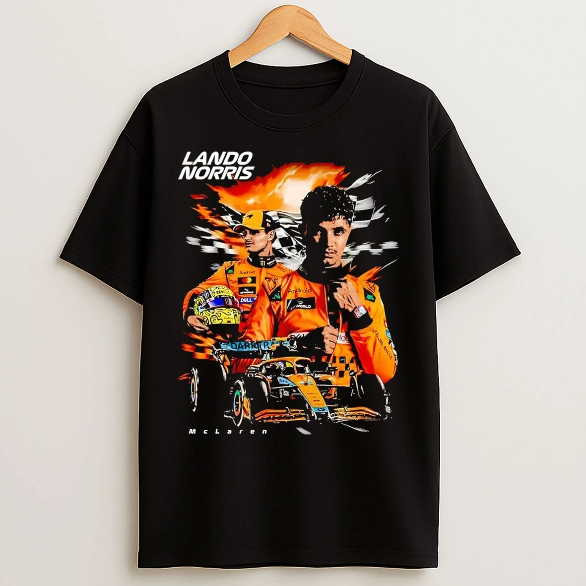 Lando Norris Picture Collage 2 Sided T Shirts