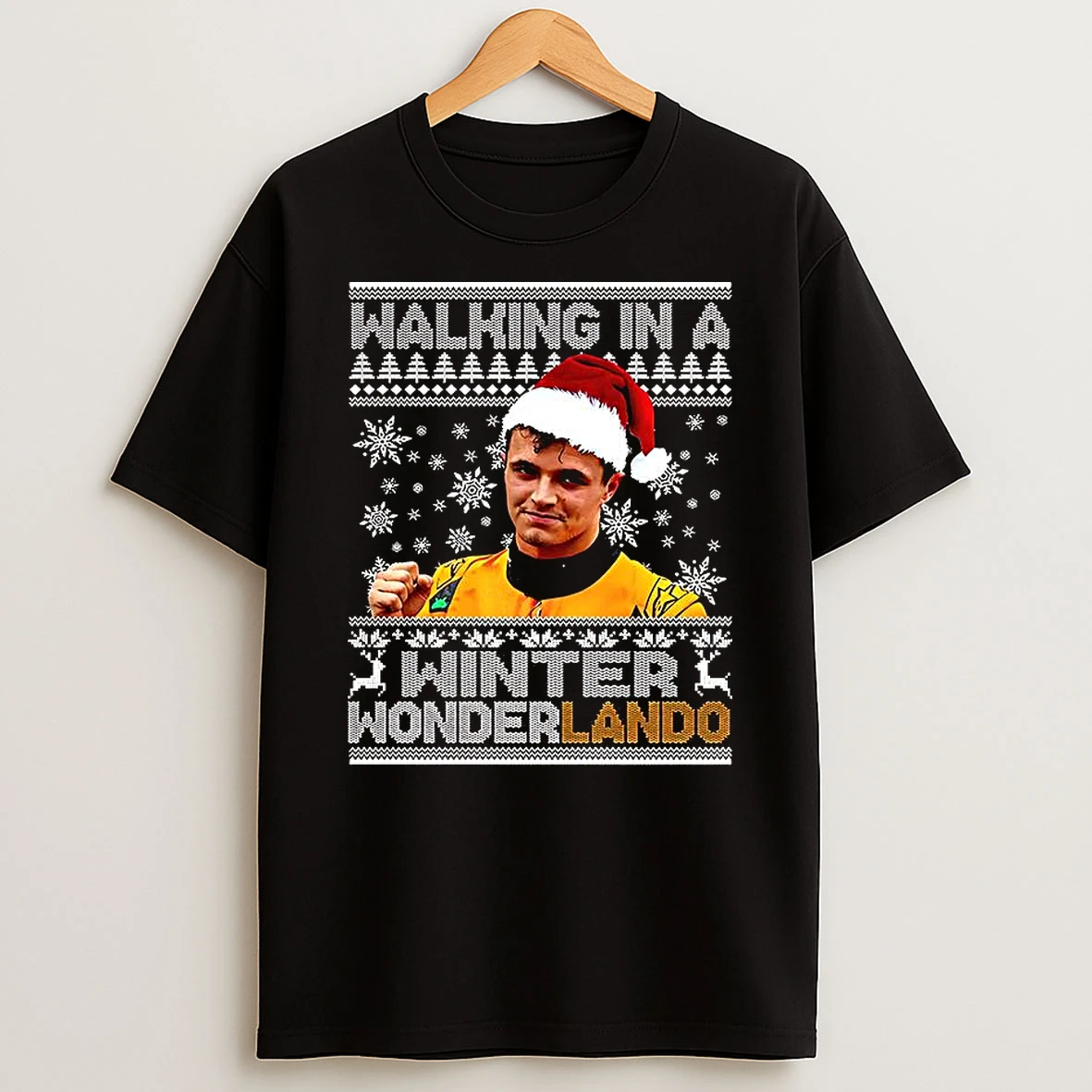 Lando Norris Walking In A Winter Wonderland Christmas Shirts