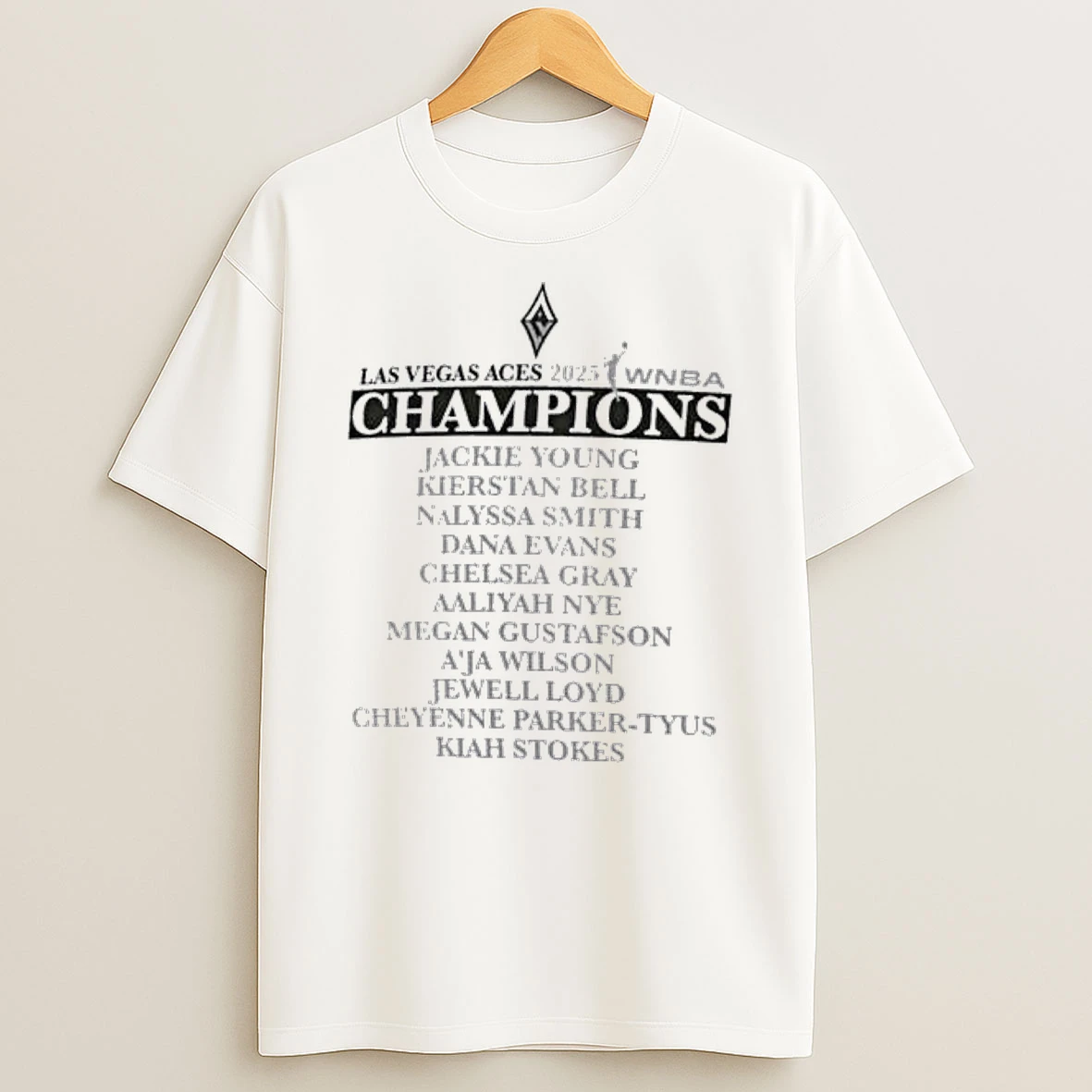 Las Vegas Aces 2025 Wnba Finals Champions Team Roster Shirts