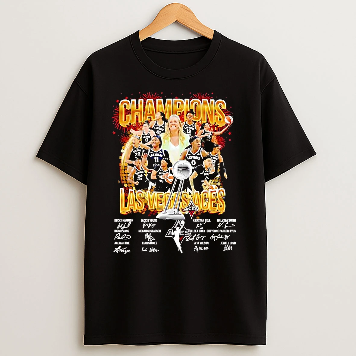 Las Vegas Aces 2025 Champions Team Players Trophy T Shirts