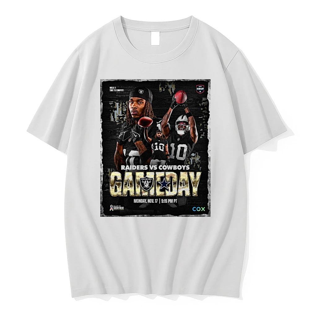 Las Vegas Raiders Vs Dallas Cowboys Nfl Gameday November 17 2025 Mnf Salute To Service Shirts