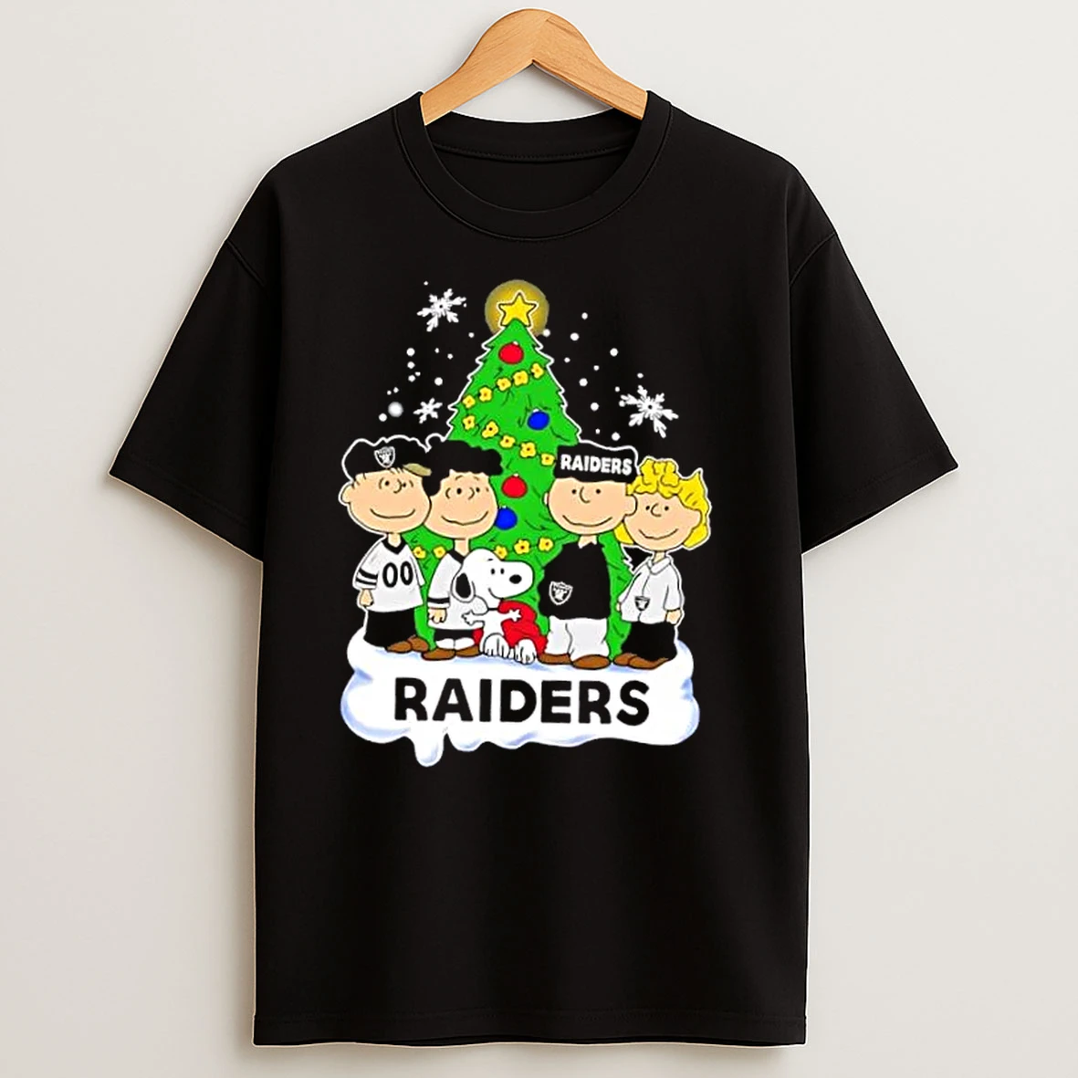 Las Vegas Raiders X Peanuts Snoopy And Friends Christmas Tree T Shirts