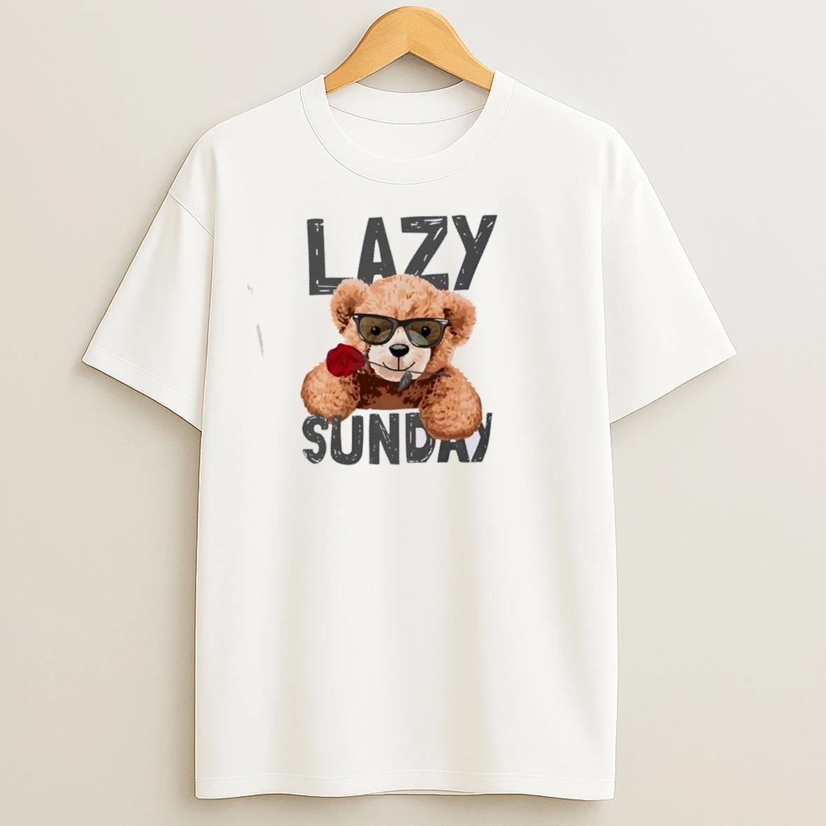 Lazy Sunday Teddy Bear Cute Chill Day T Shirts
