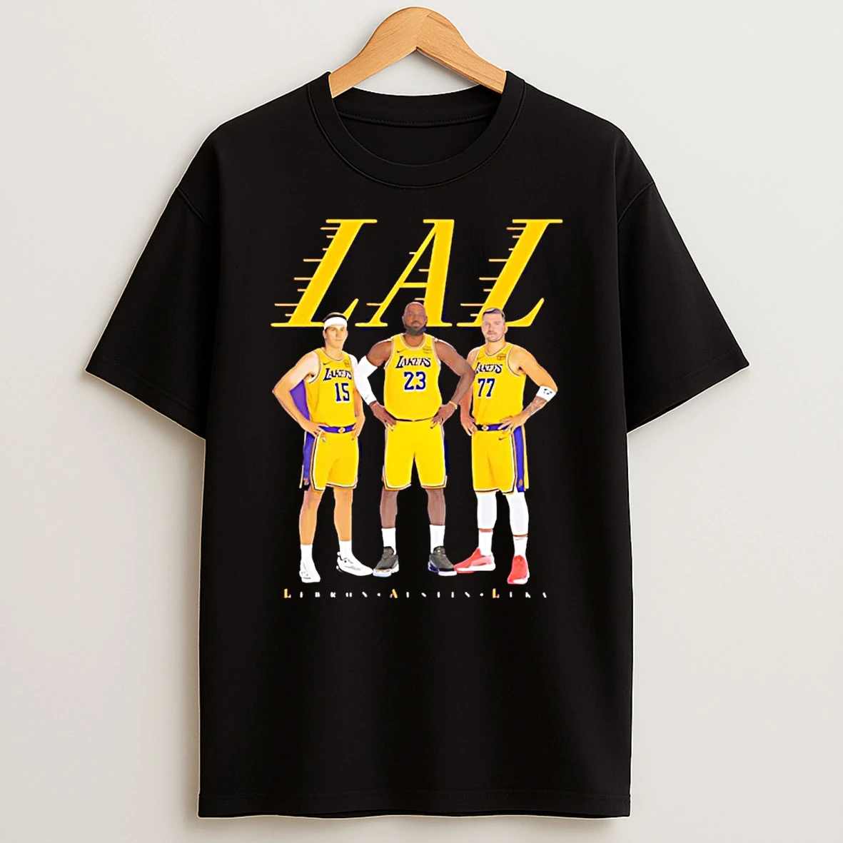 Lebron Austin Reaves And Luka Doncic Trio Los Angeles Lakers Shirts