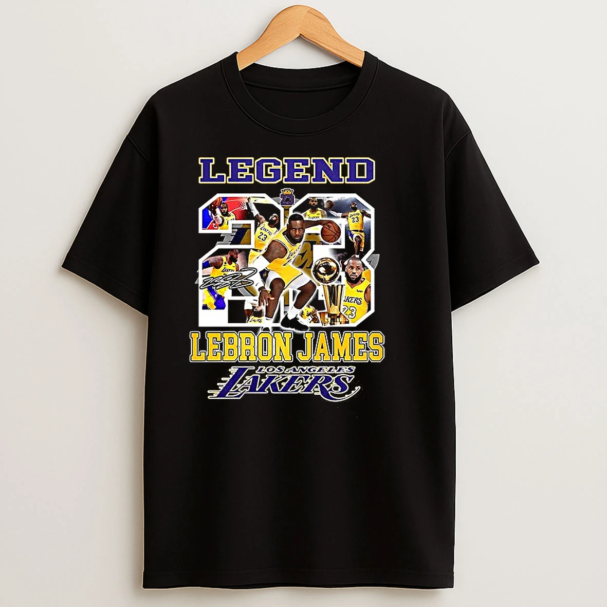 Legend Lebron Lakers Los Angeles Number 23 Collage Signature T Shirts