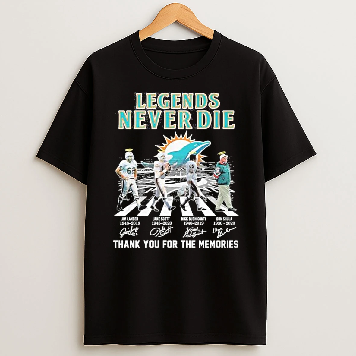 Legends Never Die Miami Dolphins Abbey Road Shirts