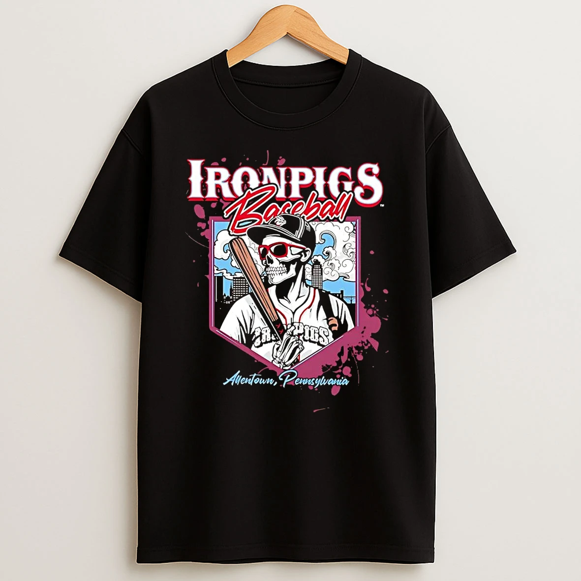 Lehigh Valley Ironpigs Skeleton Allentown Shirts