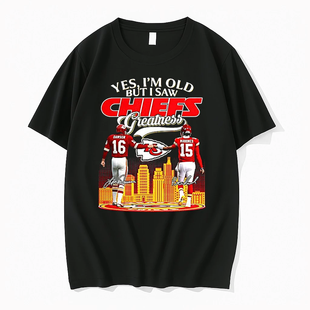 Len Dawson And Patrick Mahomes Yes Im Old But I Saw Chiefs Greatness Signature Shirts
