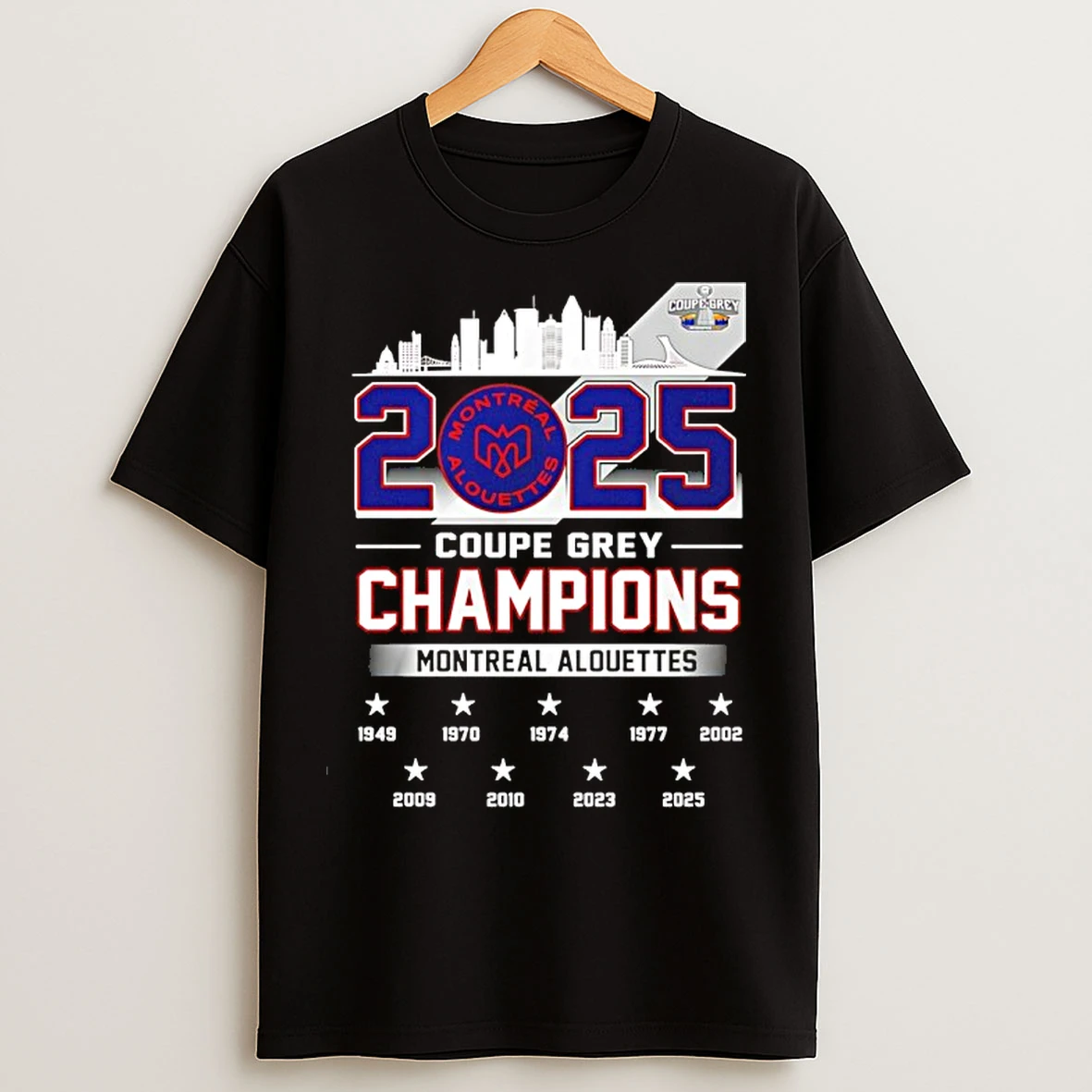 Les Montreal Alouettes 112e Coupe Grey Cup Champions 2025 9 Time T Shirts
