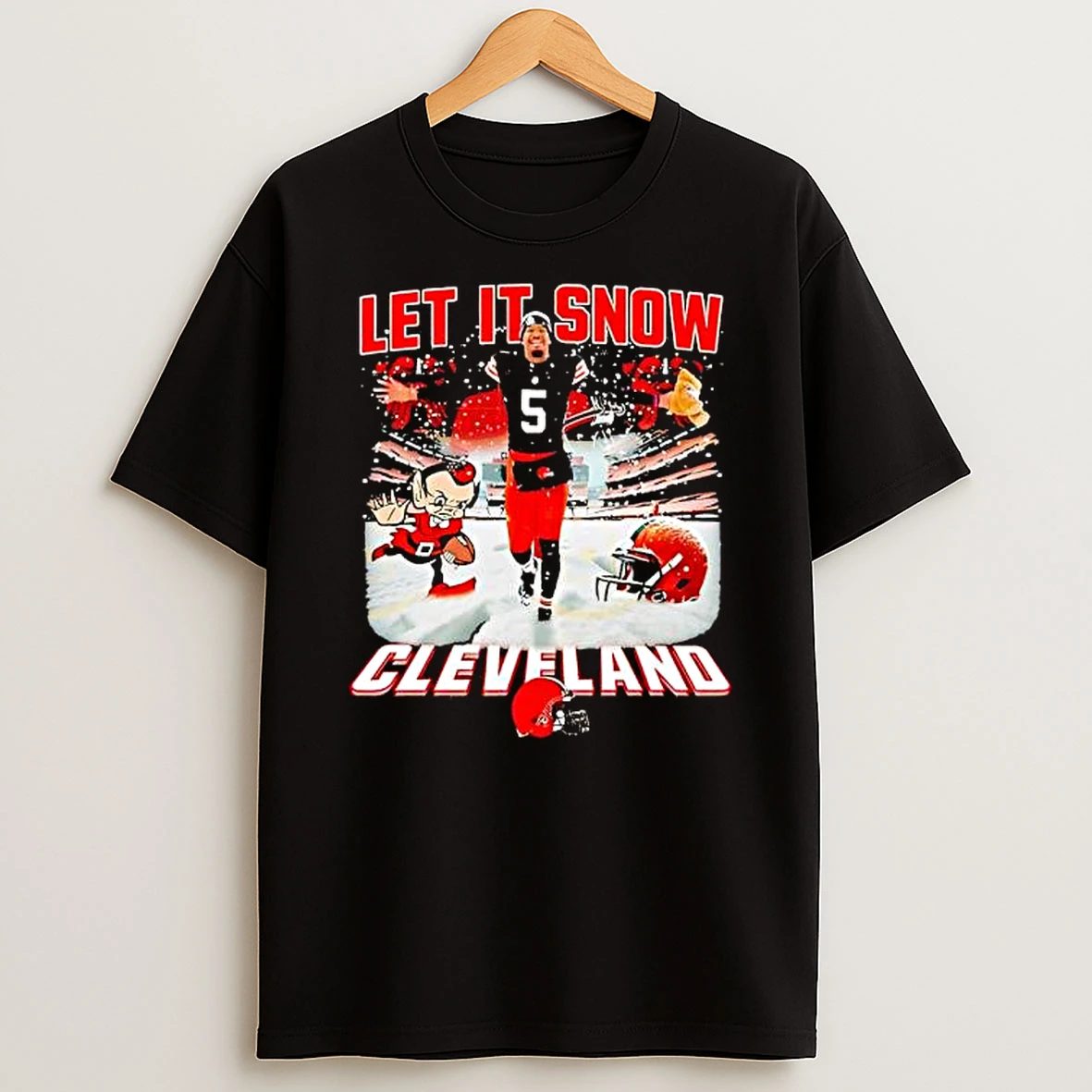 Let It Snow Cleveland Browns Number 5 Player Shirts