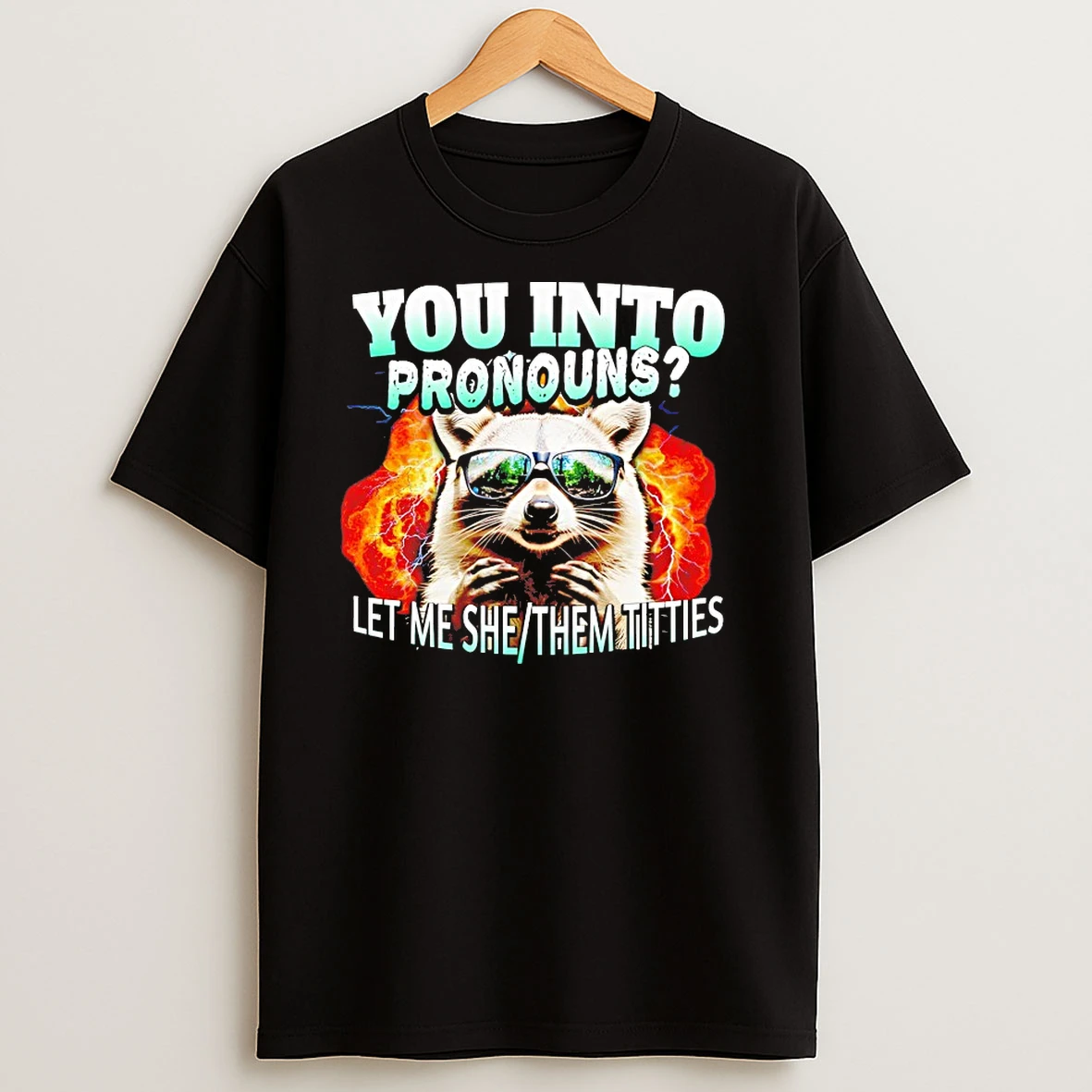 Let Me She Them Titties Raccoon Pronouns T Shirts