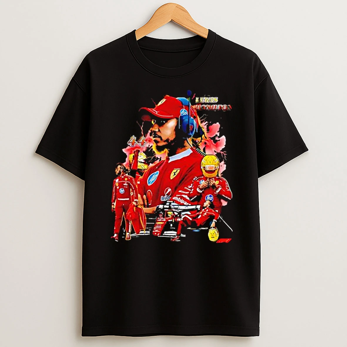 Lewis Hamilton Formula 1 Driver Scuderia Ferrari Team Gear Shirts