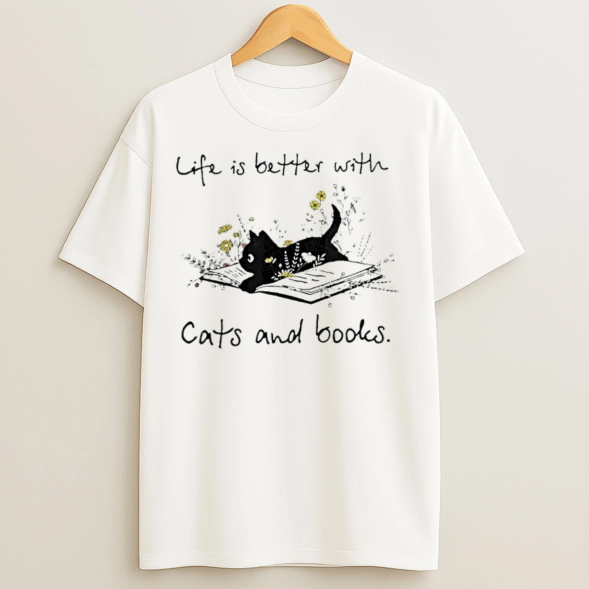 Life Is Better With Cats And Books T Shirts
