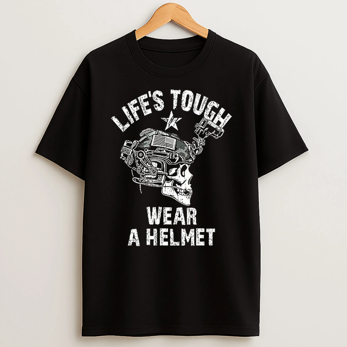 Lifes Touch Wear A Tactical Helmet Skull Shirts