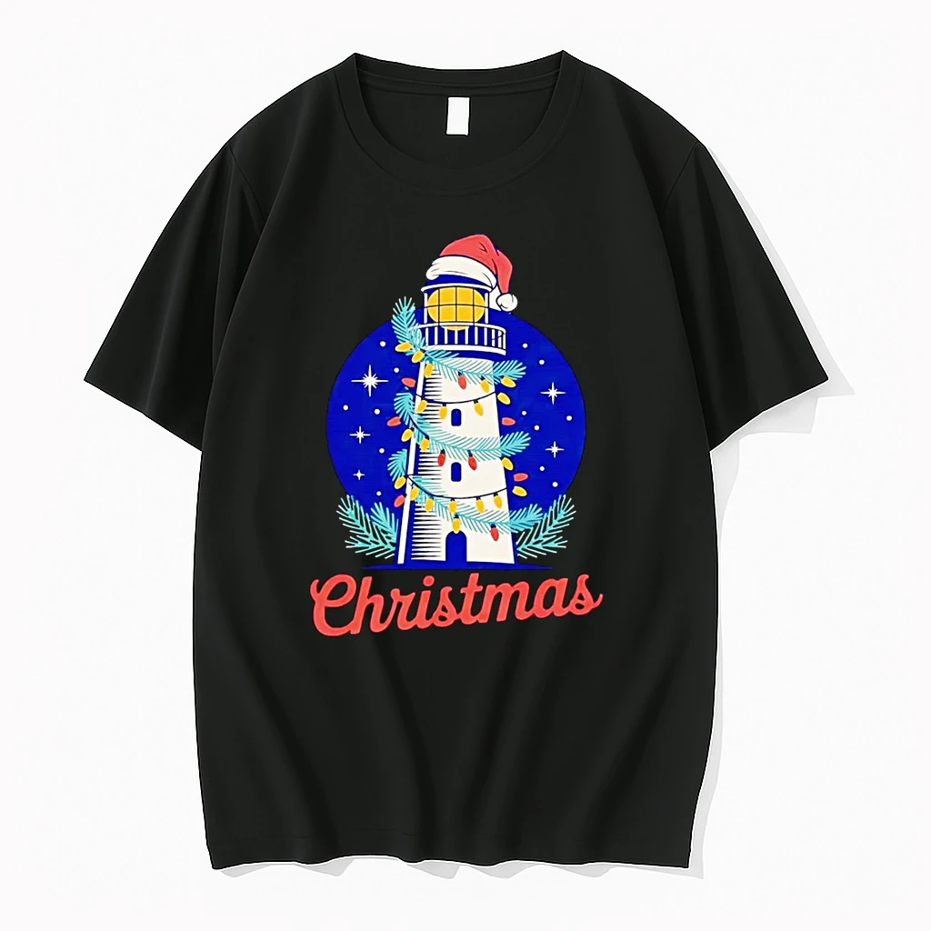 Lighthouse Santa Hat Christmas Shirts