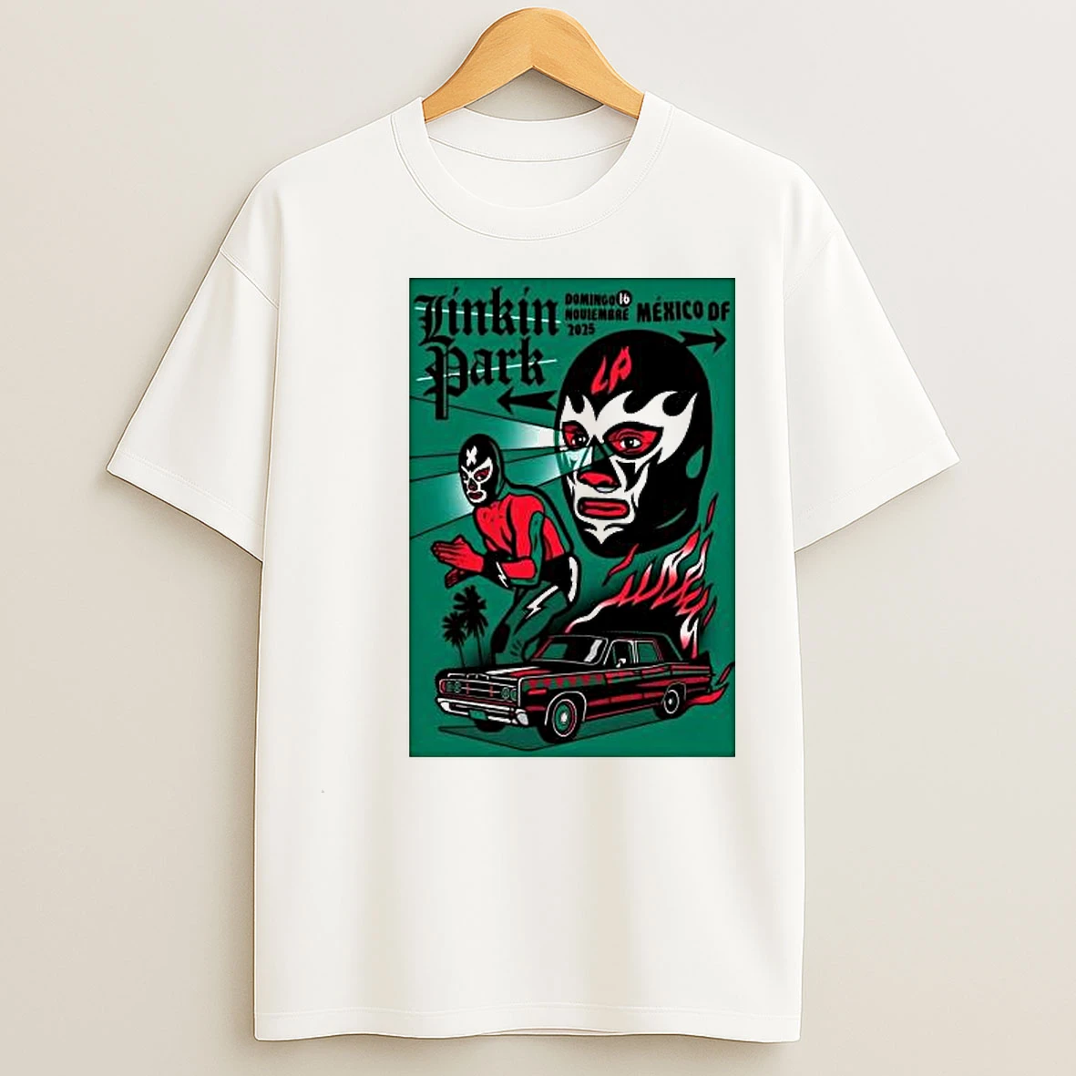 Linkin Park Mexico City 11 16 2025 Circle White T Shirts