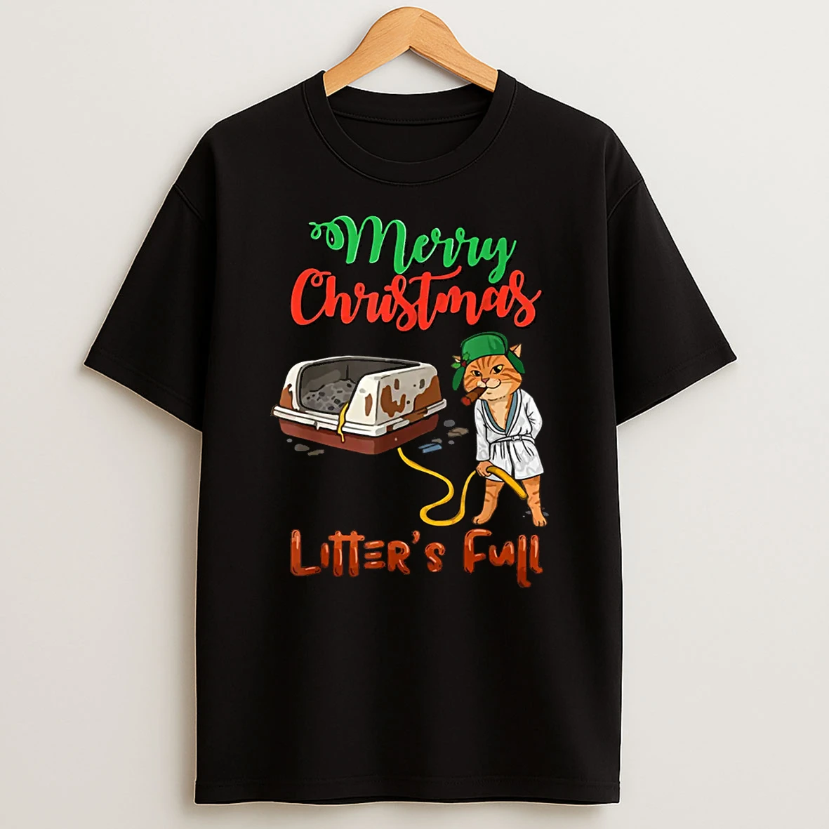 Litters Full Merry Christmas Funny Cat Lovers Holidays Xmas Shirts