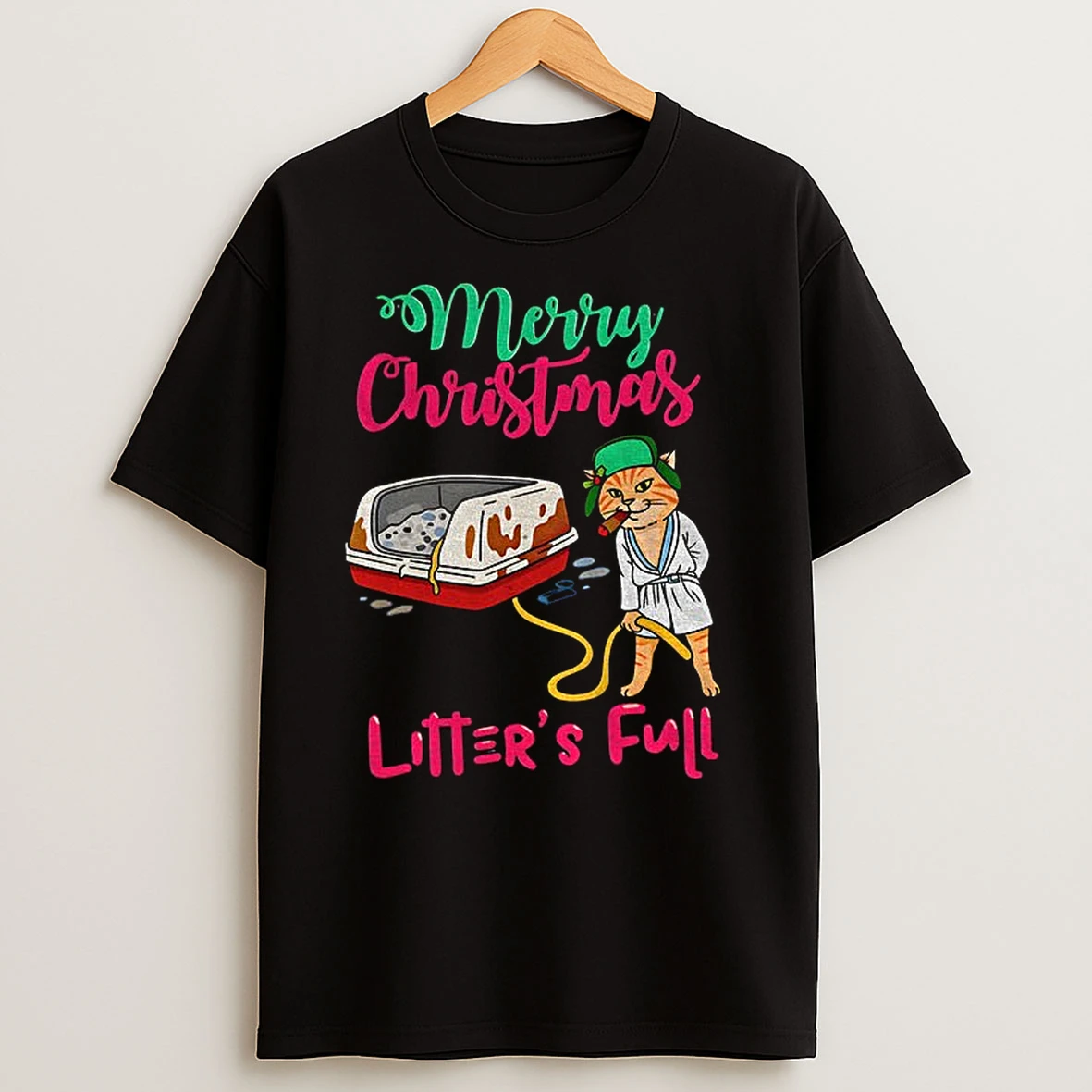 Litters Full Christmas Cat Meme T Shirts