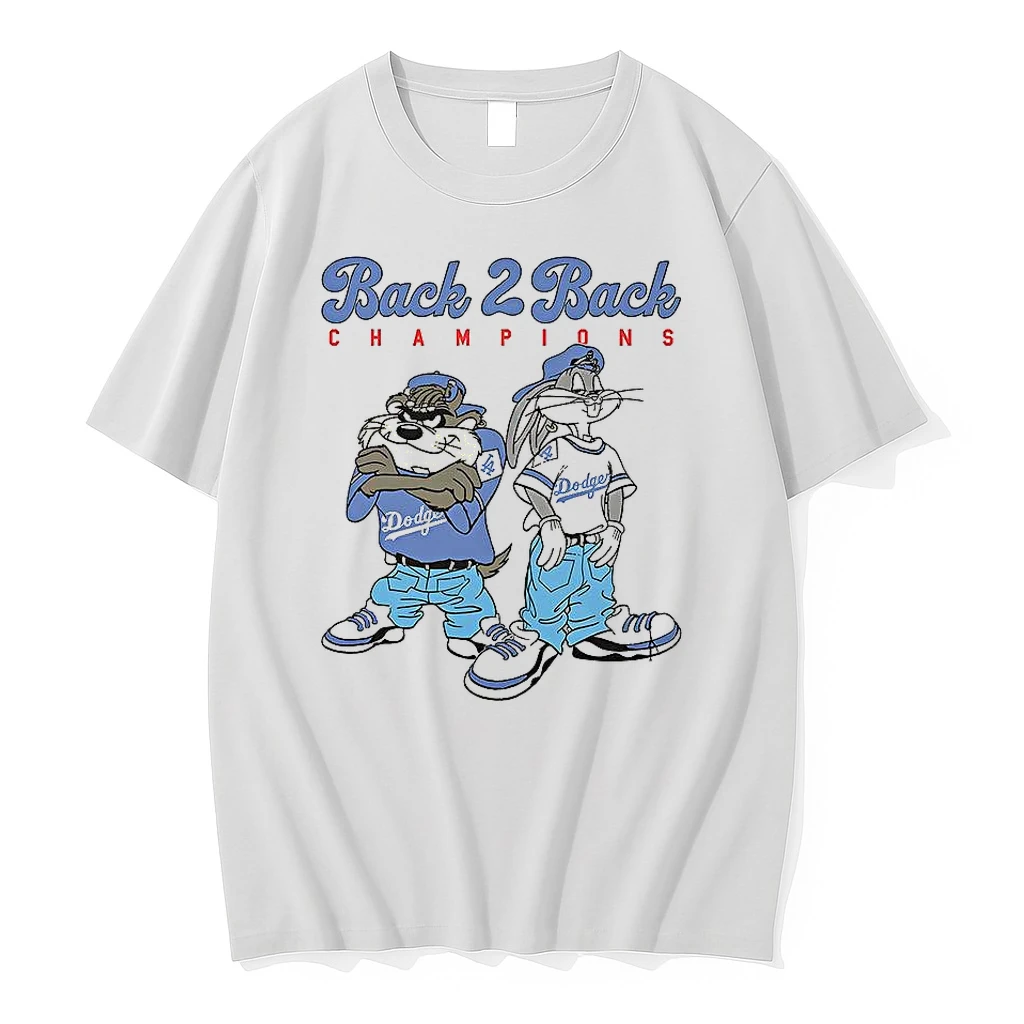 Looney Tunes Bugs Bunny And Taz Los Angeles Dodgers Back 2 Back World Series Champion Shirts