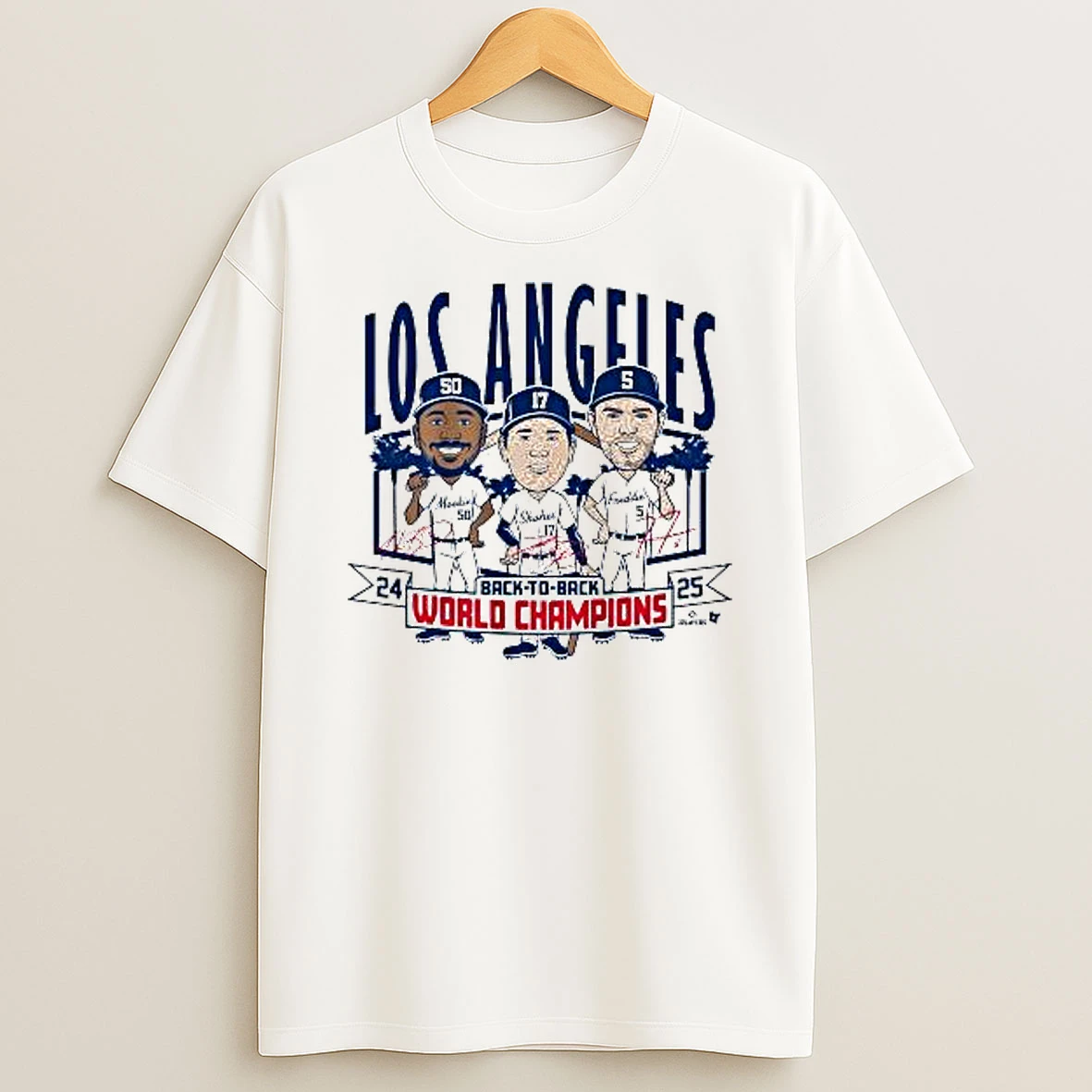 Los Angeles Baseball Back To Back World Champs Caricatures 2025 Shirts