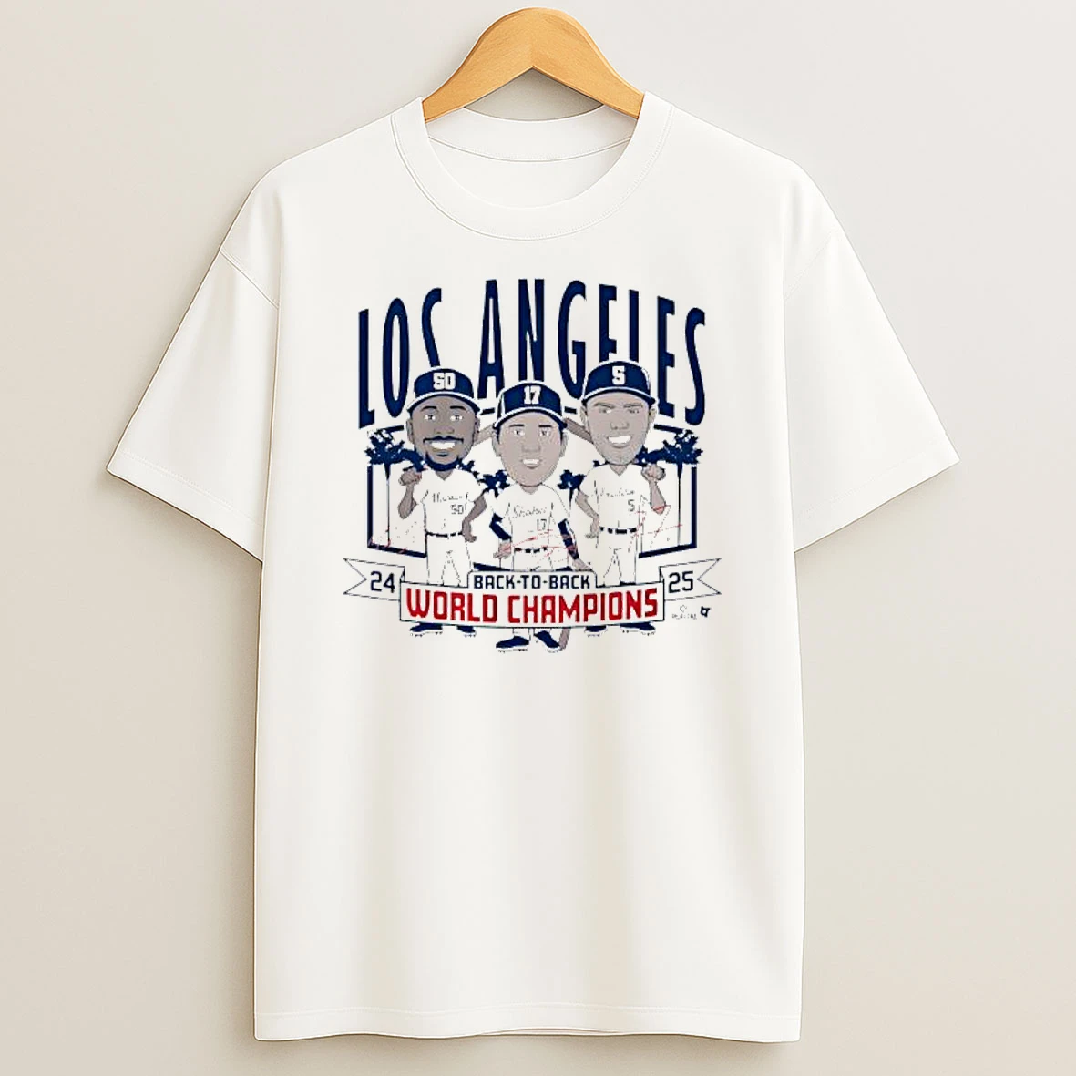 Los Angeles Baseball Back To Back World Champs Caricatures Shirts