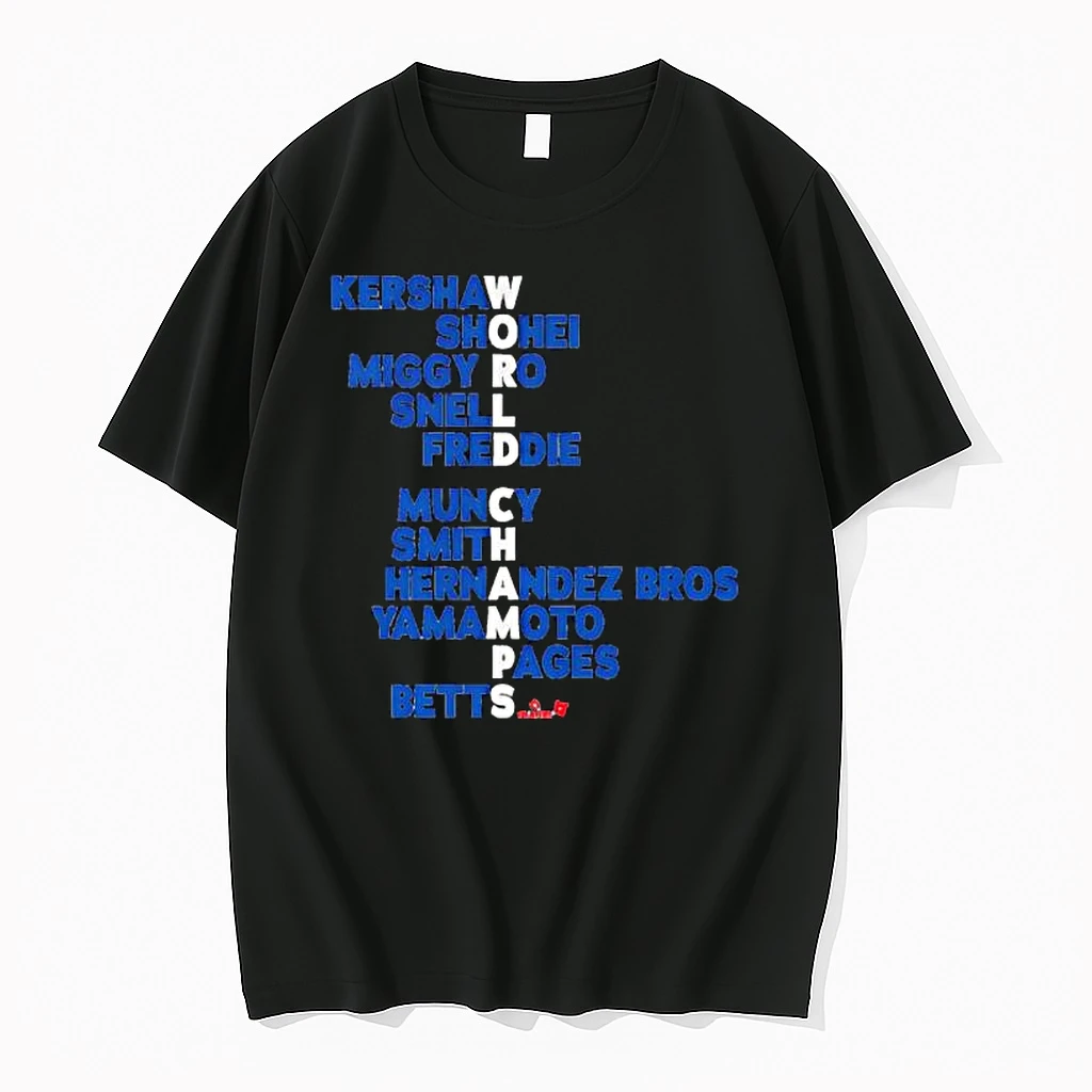 Los Angeles Baseball World Champs Acrostic Names List Shirts
