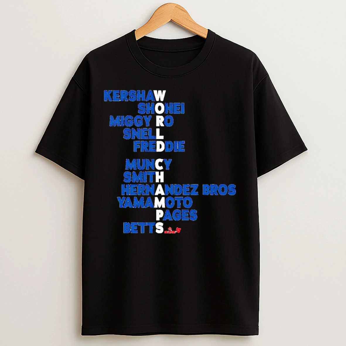 Los Angeles Baseball World Champs Acrostic Names List T Shirts