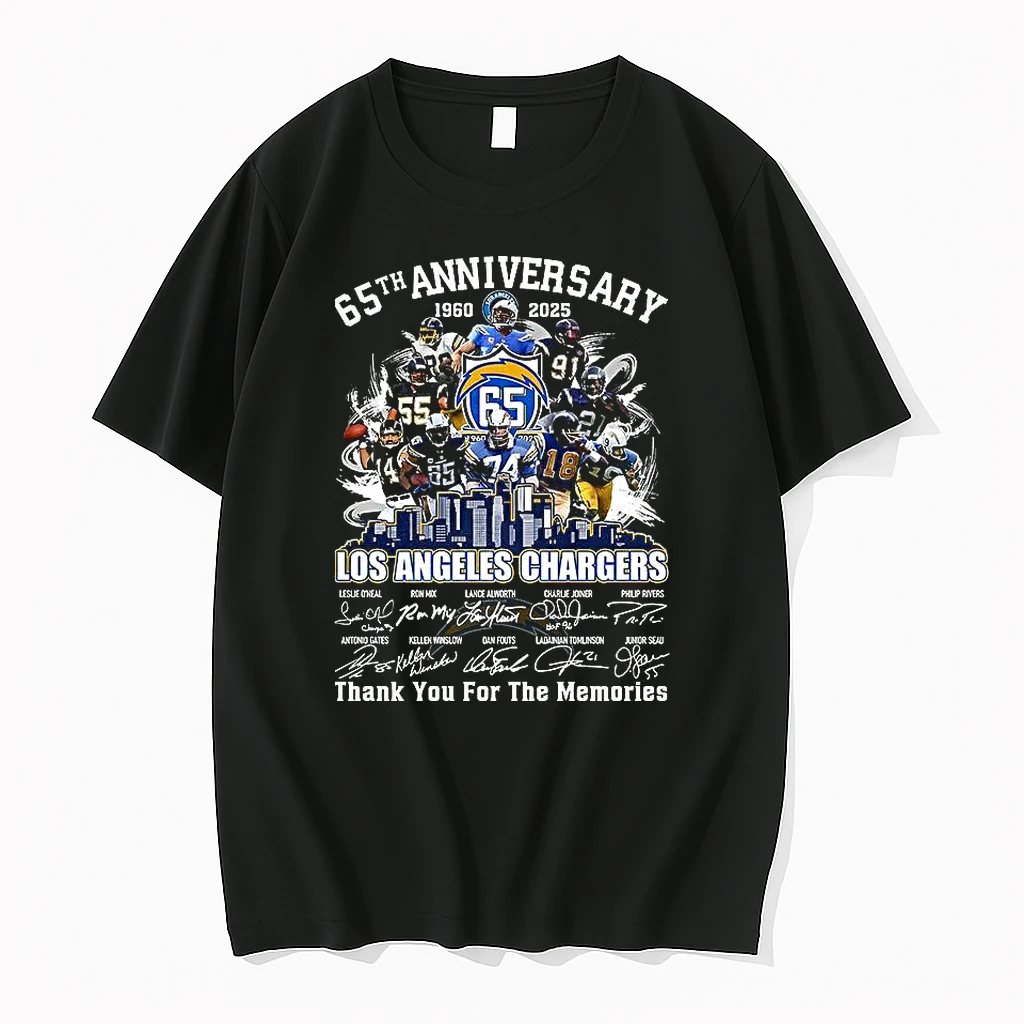 Los Angeles Chargers 65th Anniversary 1960 2025 Thank You For The Memories Signature Shirts