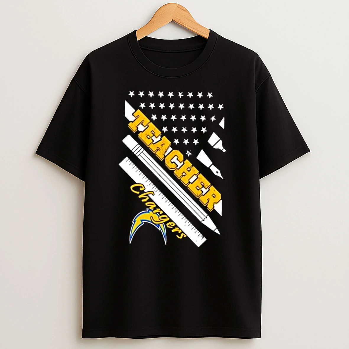 Los Angeles Chargers Football X Teacher American Flag Shirts