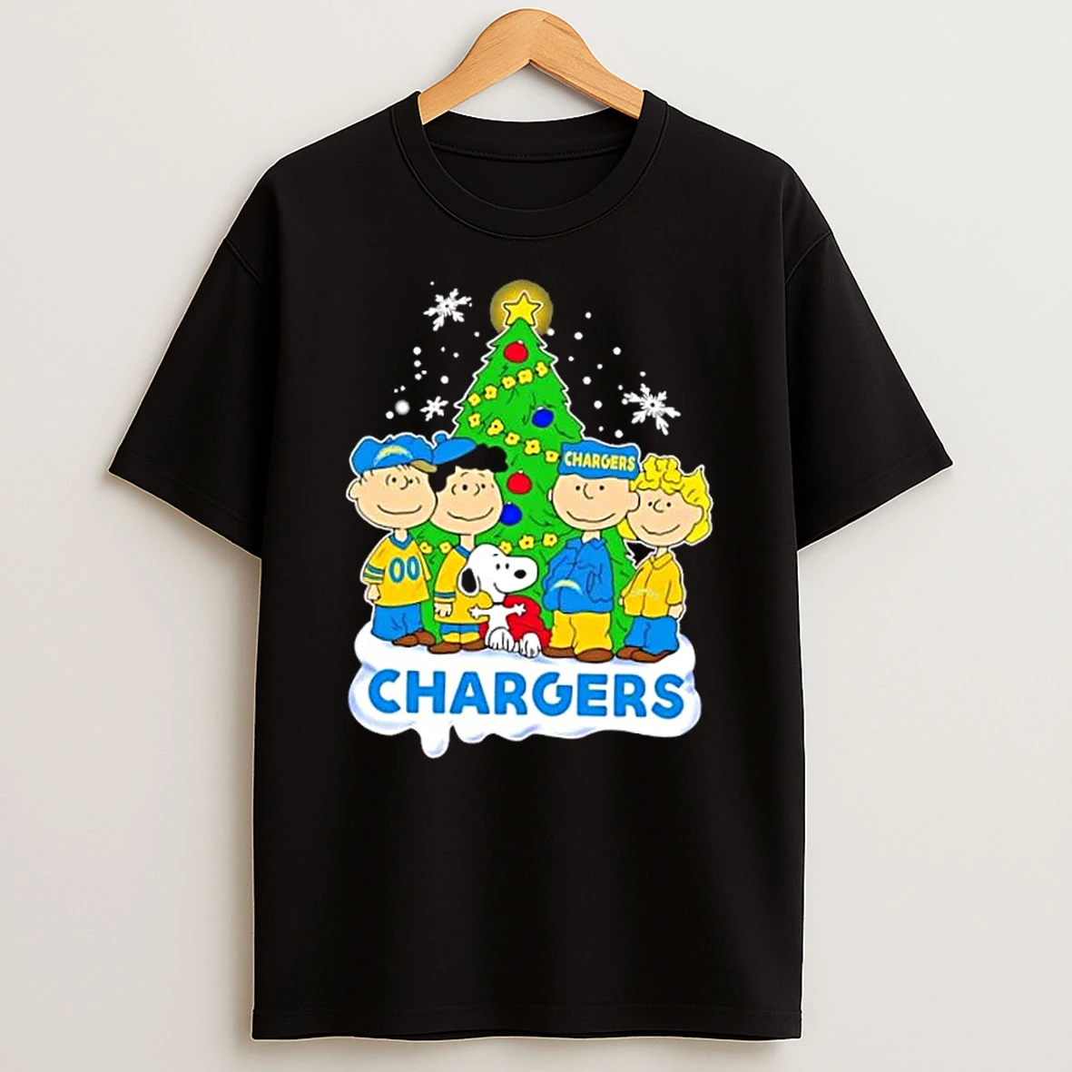 Los Angeles Chargers X Peanuts Snoopy And Friends Christmas Tree Shirts