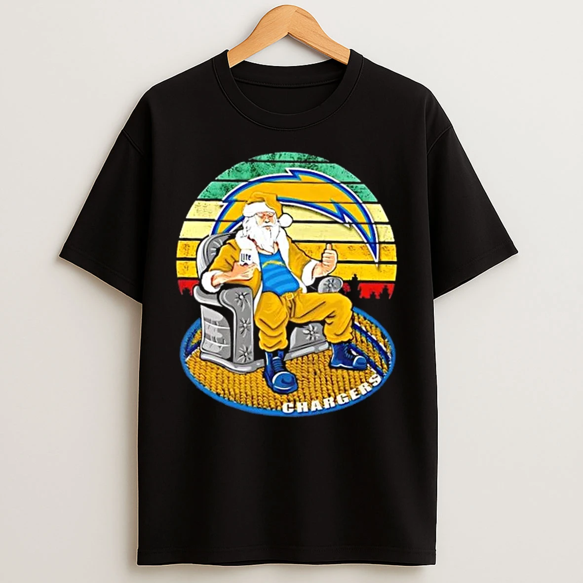 Los Angeles Chargers X Santa Claus Christmas Vintage T Shirts