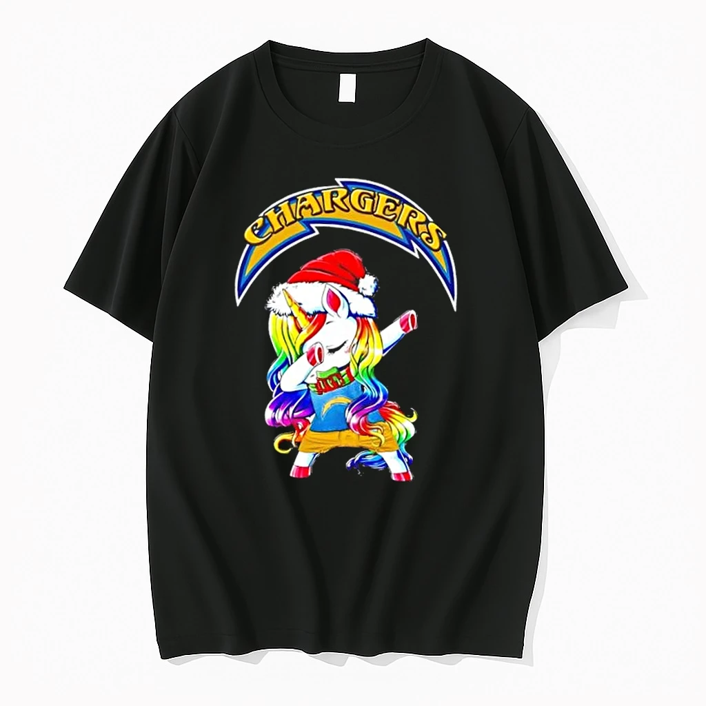 Los Angeles Chargers X Unicorn Santa Hat Dabbing Merry Christmas Shirts
