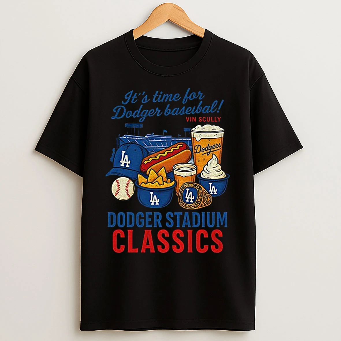 Los Angeles Dodger Food Its Time For Dodger Baseball Dodger Stadium Classics Mlb T Shirts