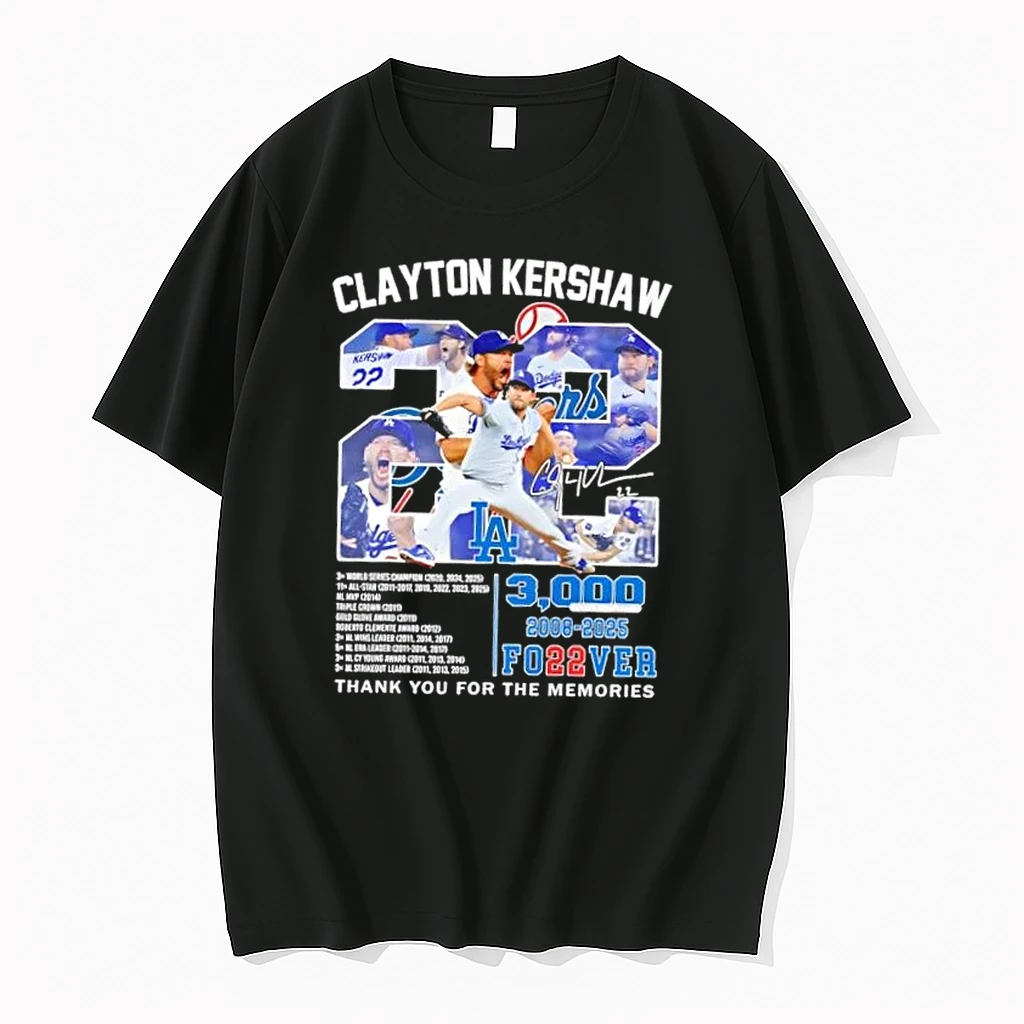 Los Angeles Dodgers 2008 2025 Clayton Kershaw 3000 Forever Thank You For The Memories Signature Shirts