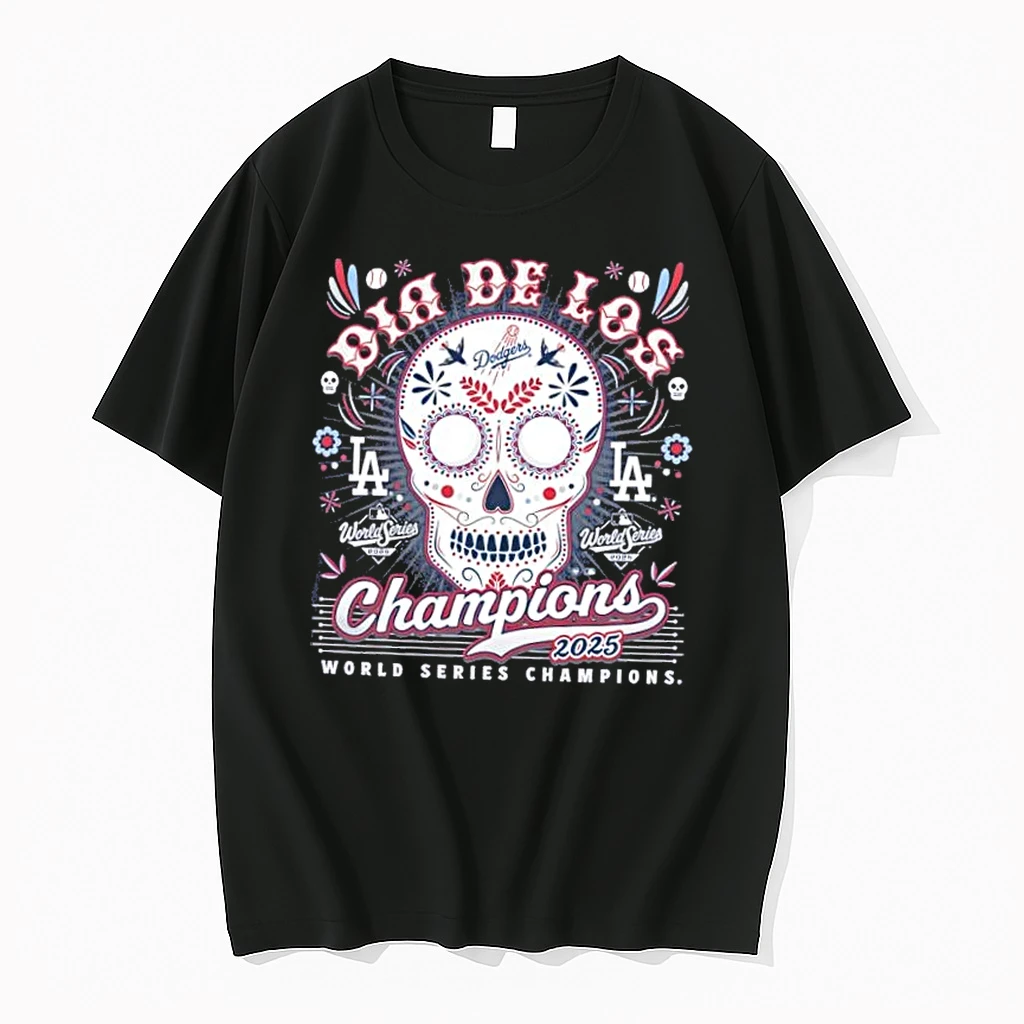 Los Angeles Dodgers 2025 World Series Champions Dia De Los Skull Shirts