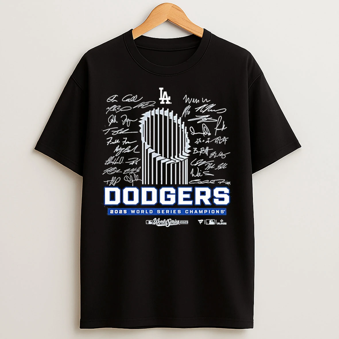 Los Angeles Dodgers 2025 World Series Champions Signature Roster T Shirts