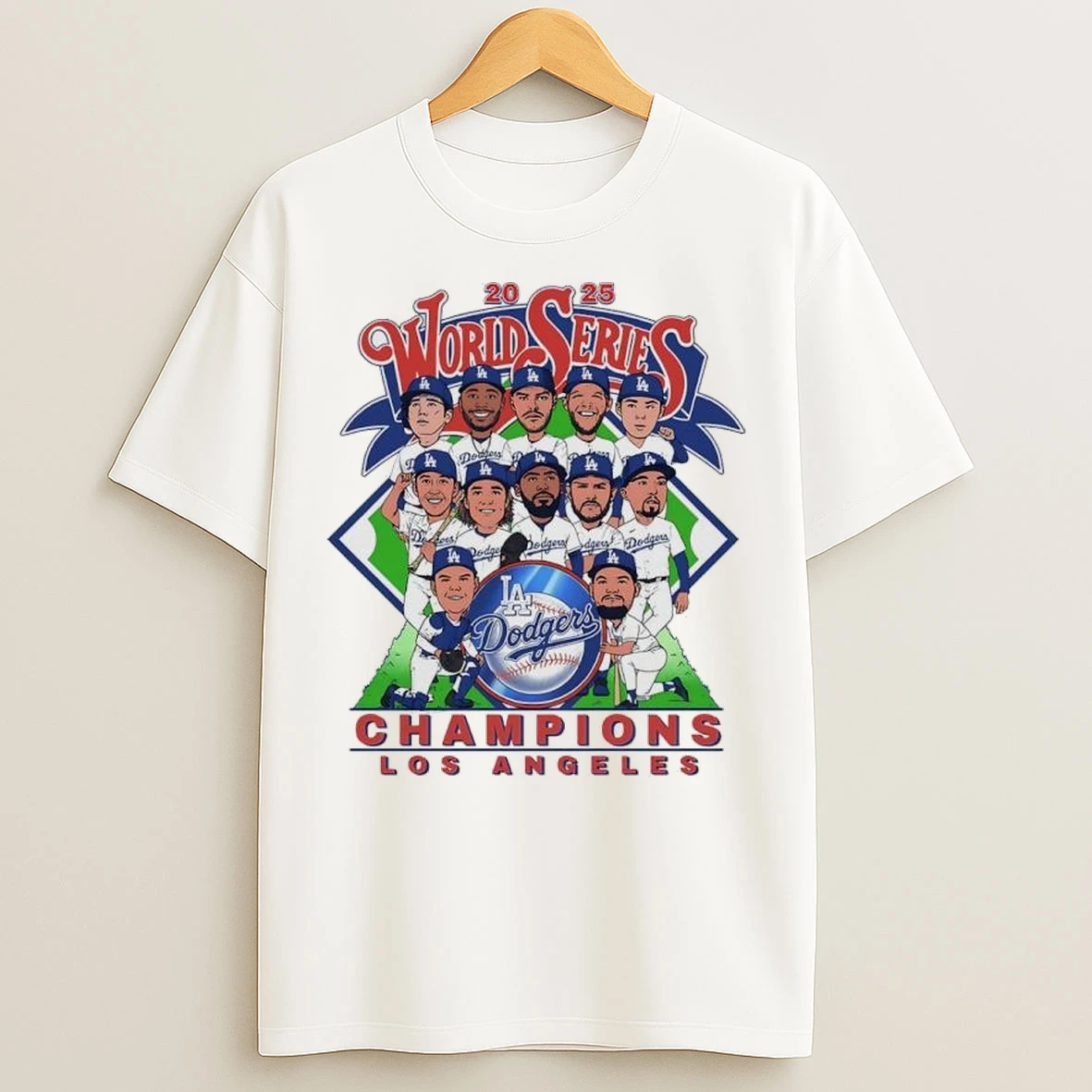 Los Angeles Dodgers 2025 World Series Champions Players Signatures T Shirts