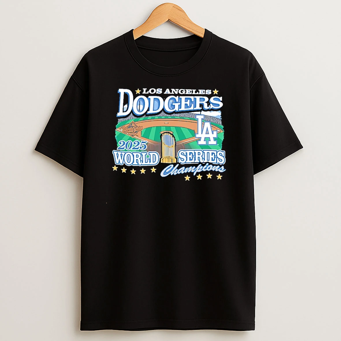 Los Angeles Dodgers 2025 World Series Champions Stadium Christmas T Shirts