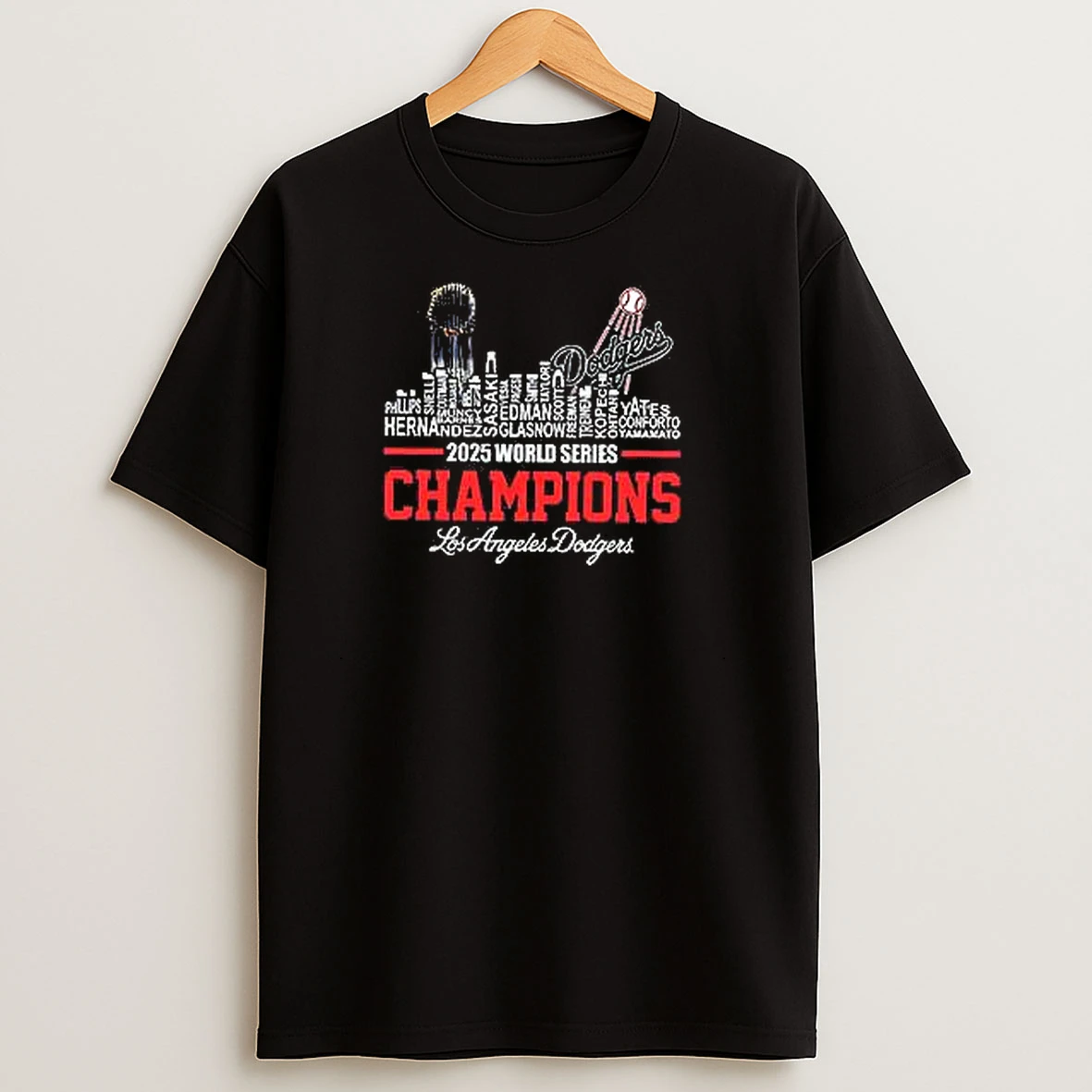 Los Angeles Dodgers 2025 World Series Champs Skyline T Shirts