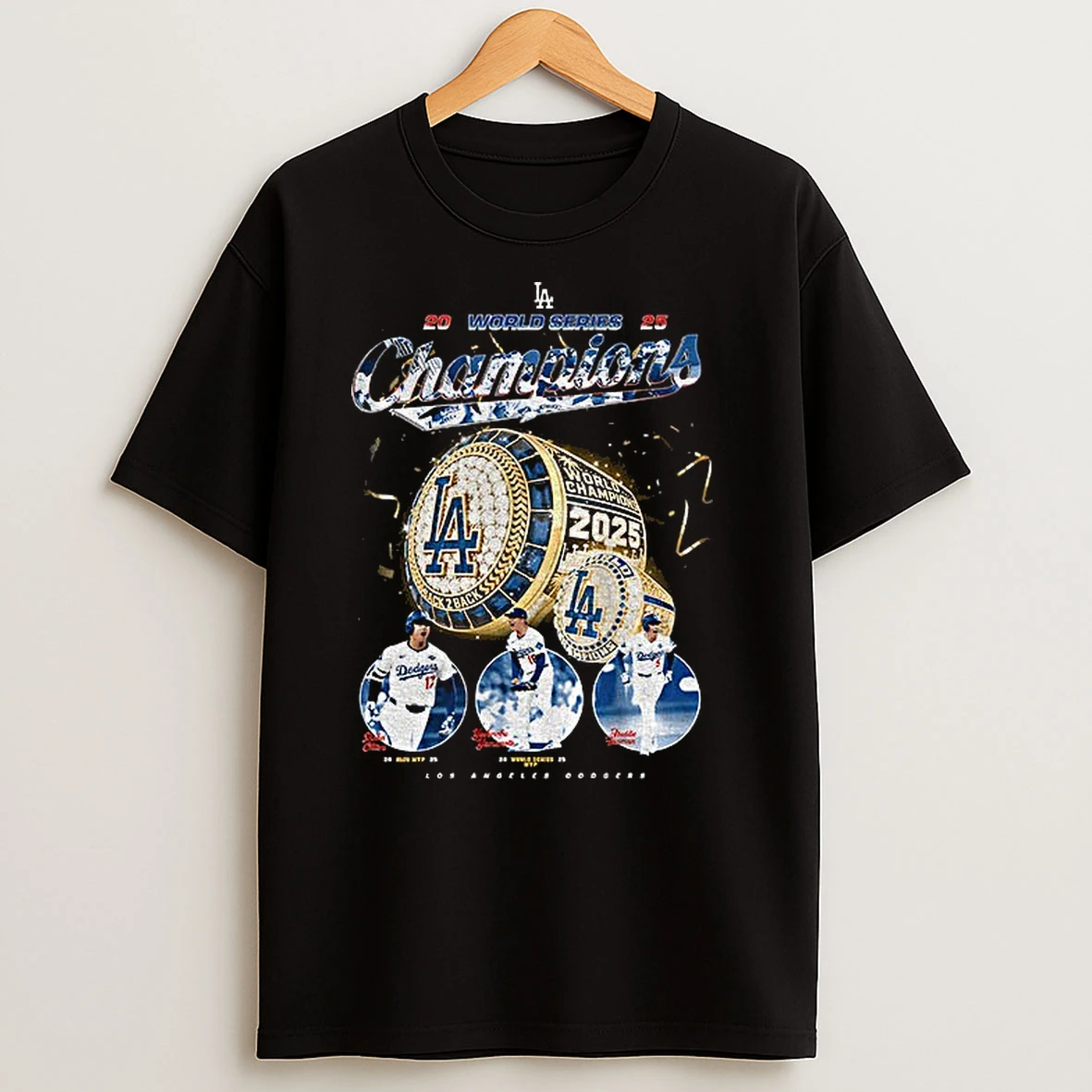 Los Angeles Dodgers 2025 World Series Champions Rings Back To Back T Shirts