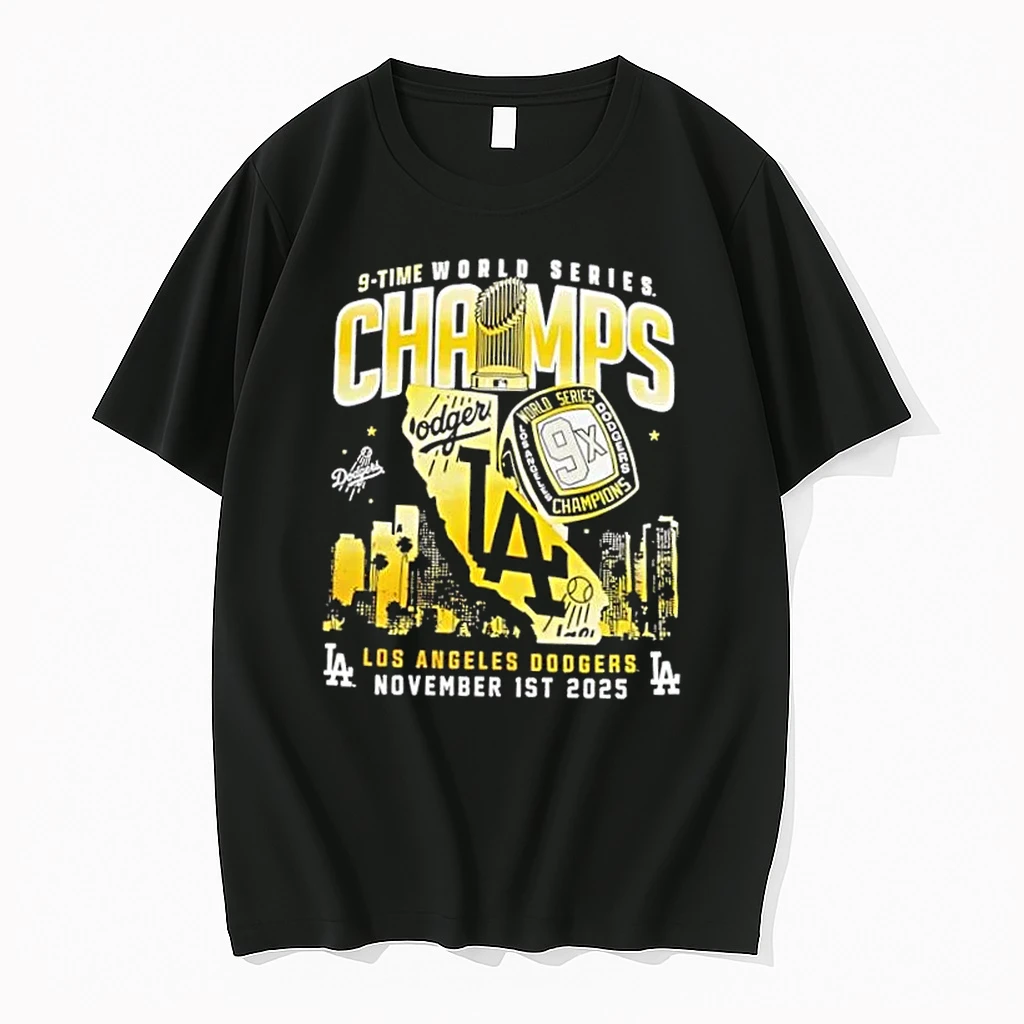 Los Angeles Dodgers 9 Time World Series Champions 2025 Skyline Shirts