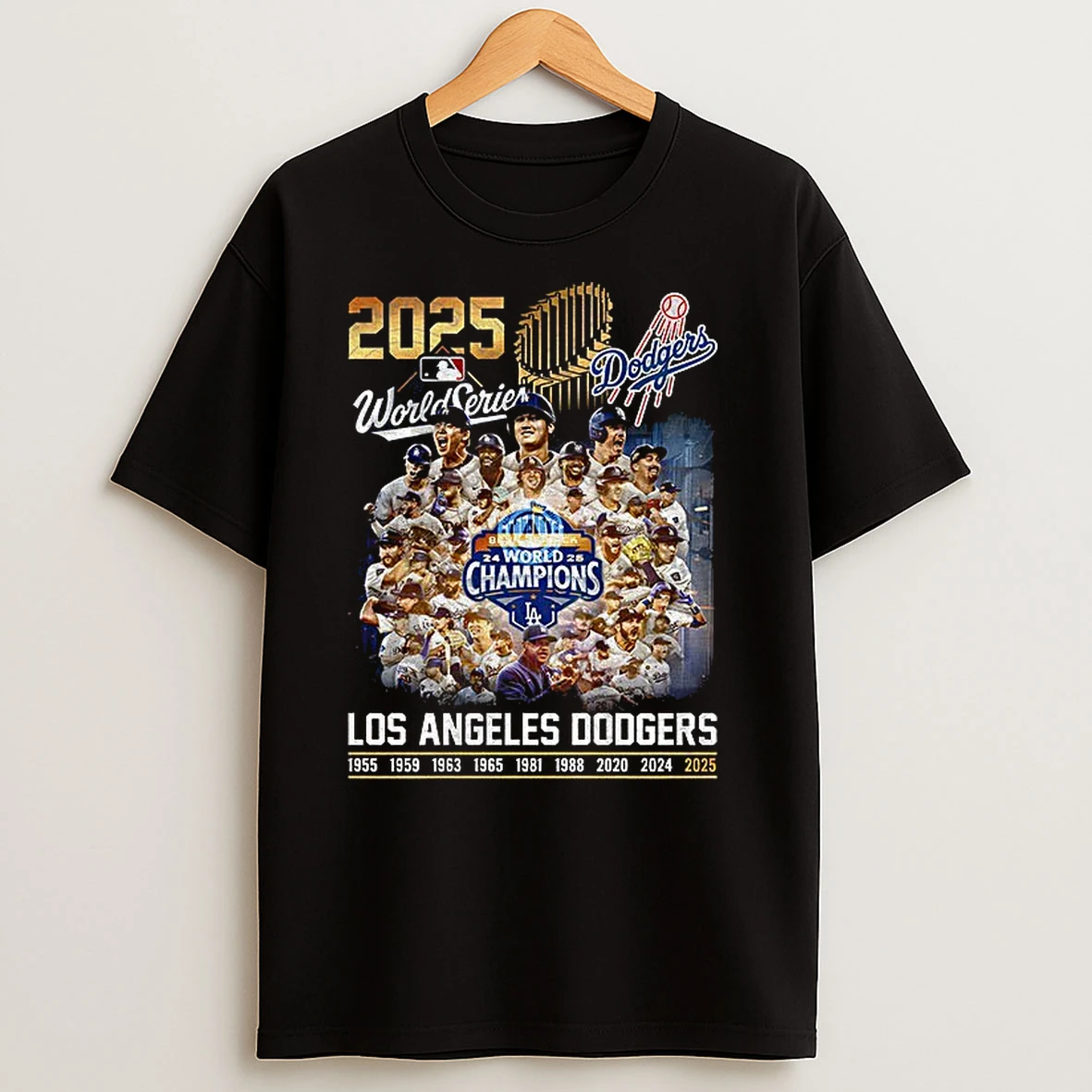 Los Angeles Dodgers 9x World Series 1955 2025 Legend Forevers T Shirts